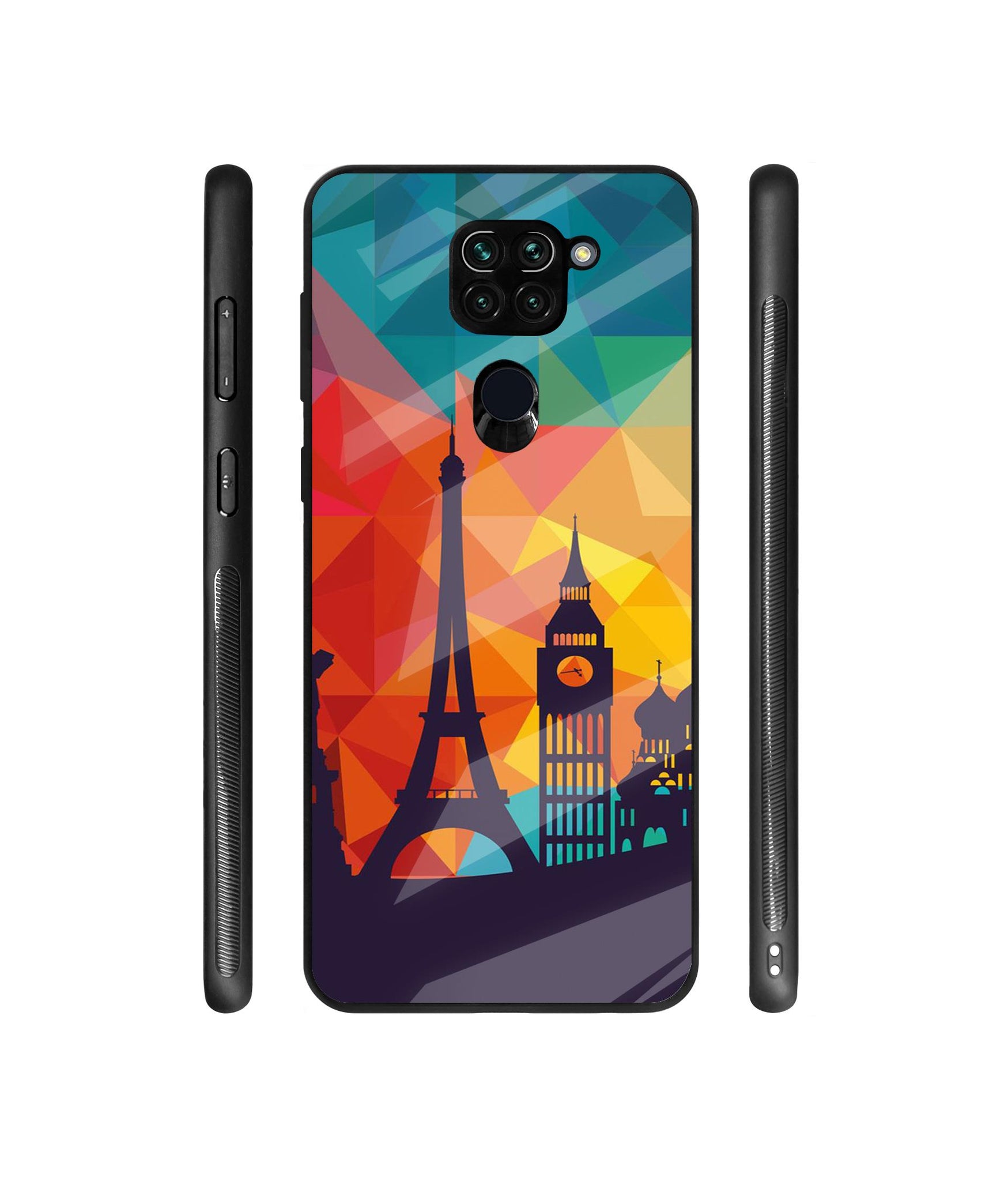 Colored Paris Designer Printed Glass Cover for Mi Redmi Note 9