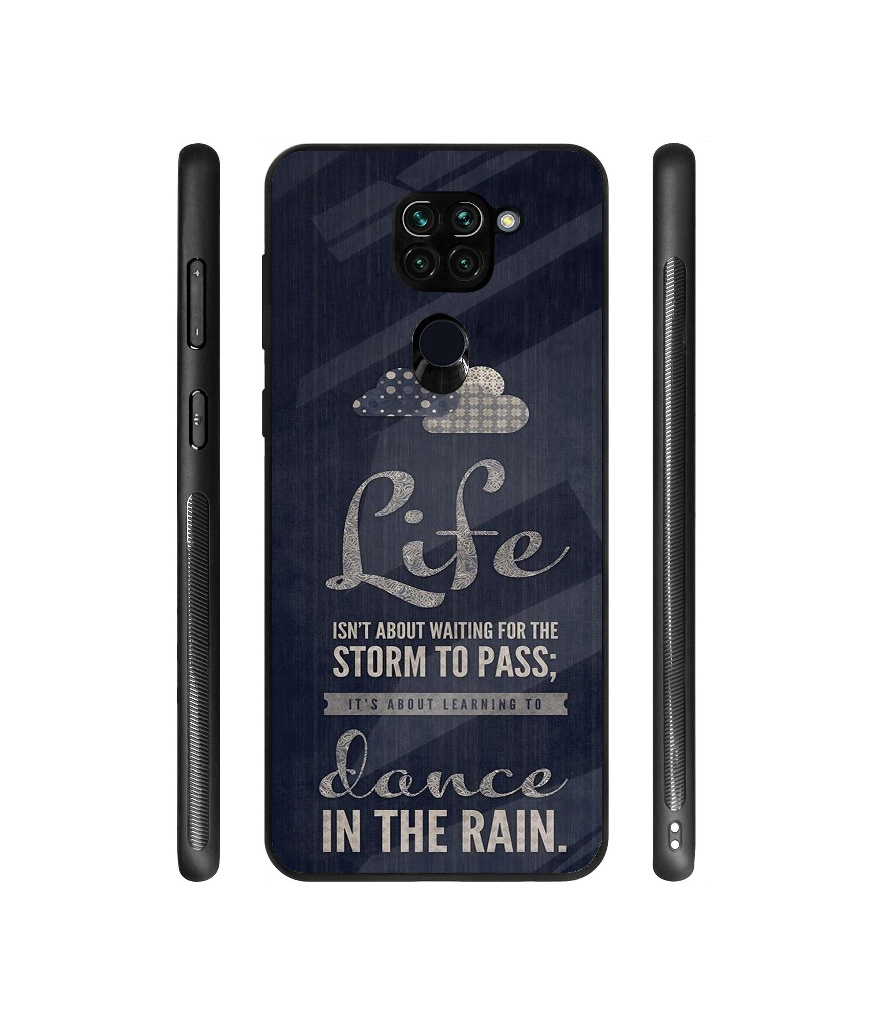 Life Pattern Print Designer Printed Glass Cover for Mi Redmi Note 9