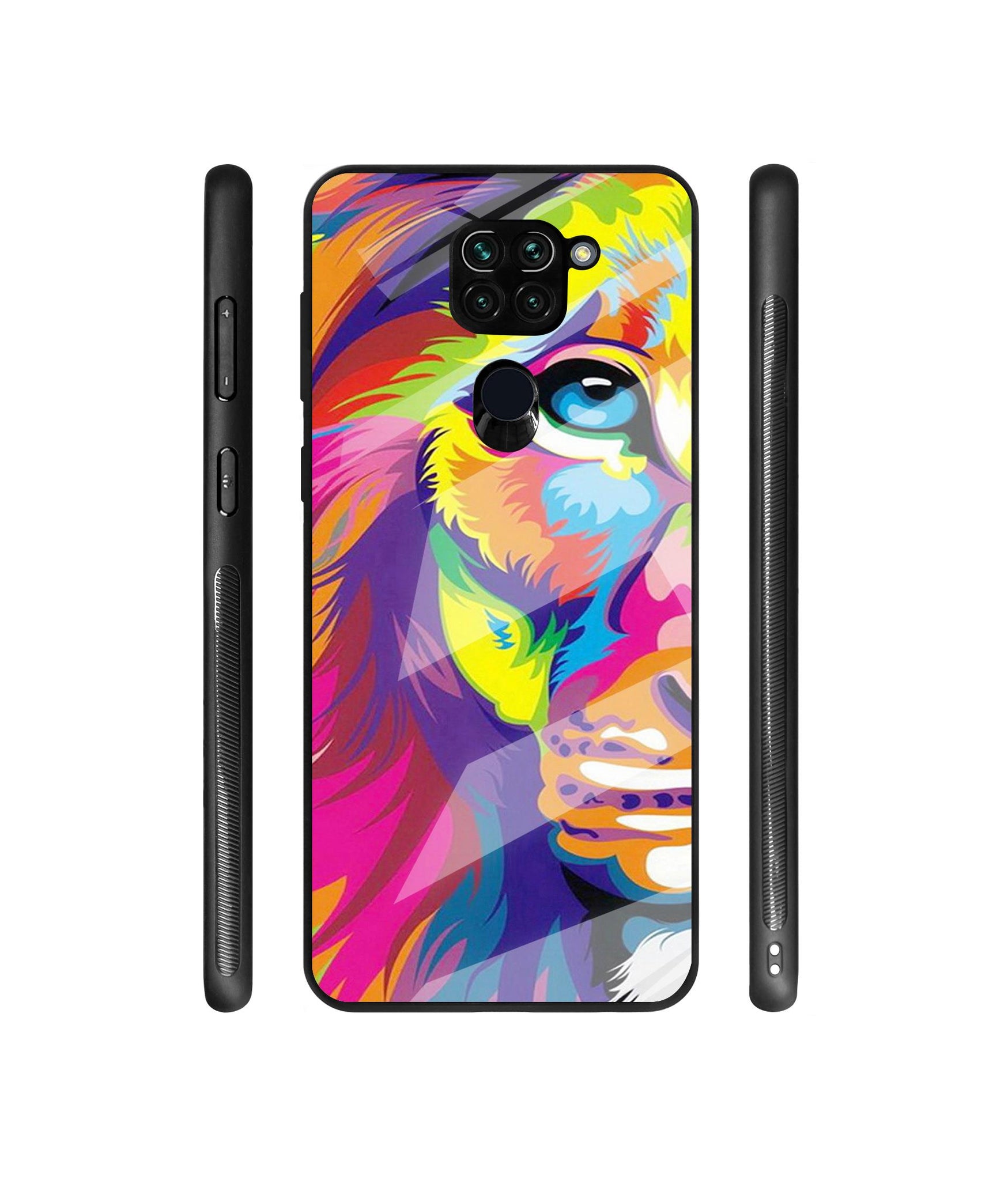 Lion Designer Printed Glass Cover for Mi Redmi Note 9