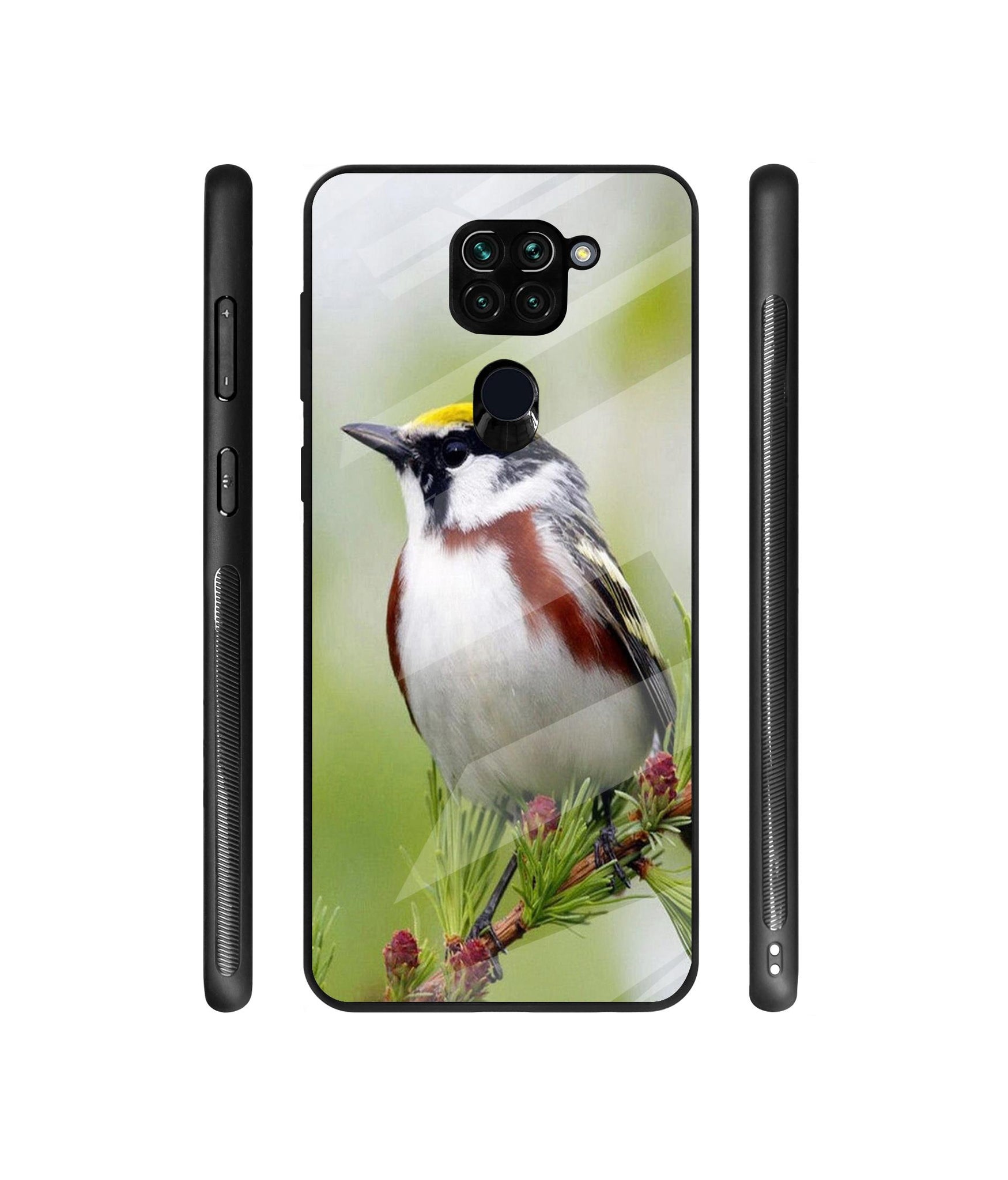 Bird Pattern Designer Printed Glass Cover for Mi Redmi Note 9