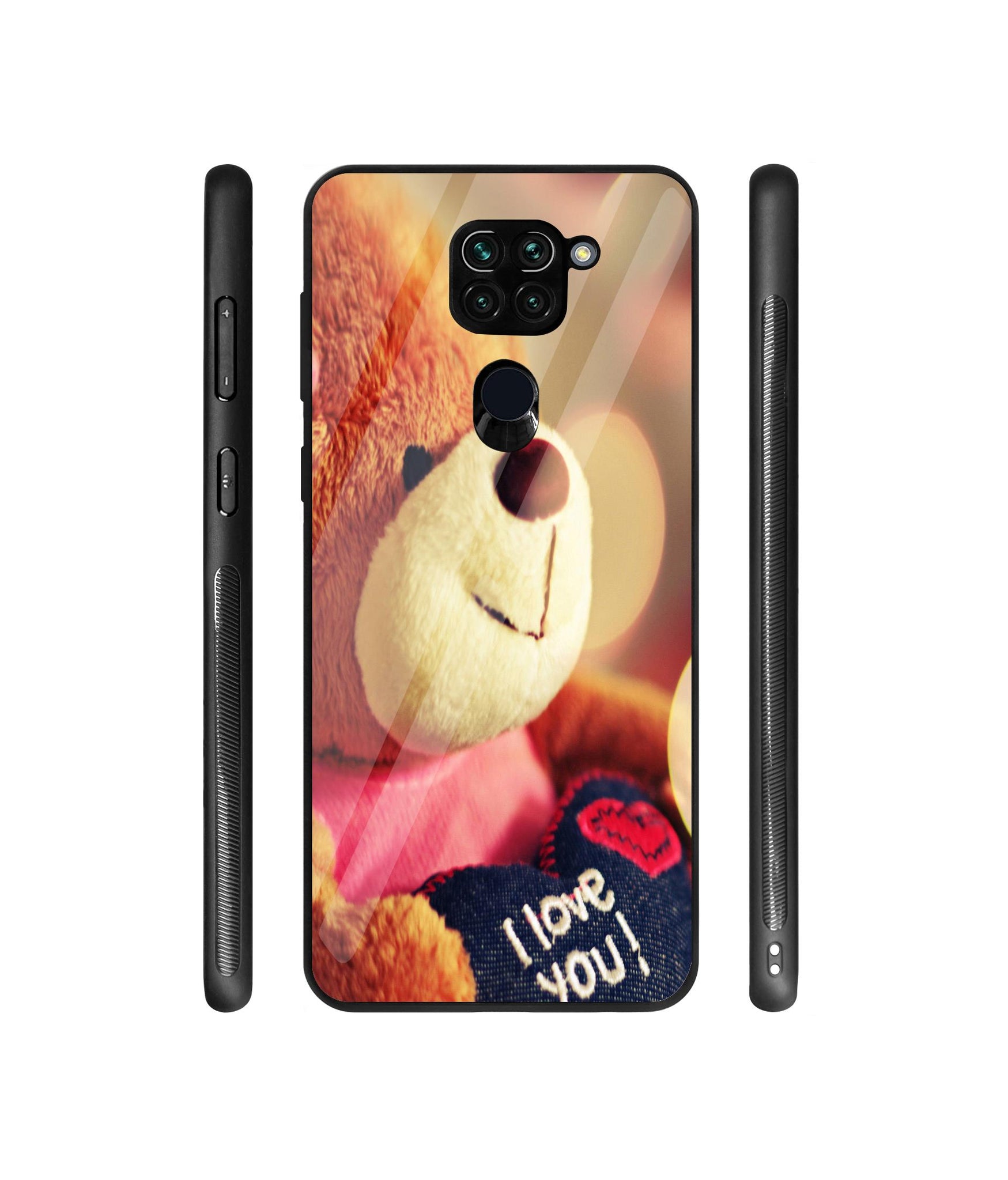 Teddy Bear Designer Printed Glass Cover for Mi Redmi Note 9