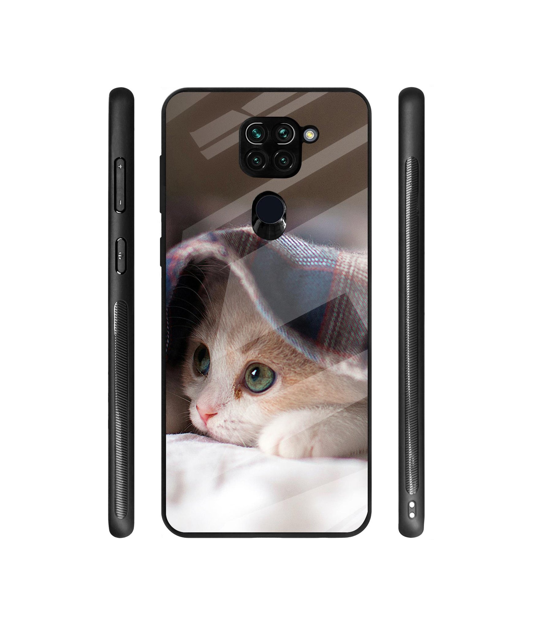 Sleepy Kitten Designer Printed Glass Cover for Mi Redmi Note 9