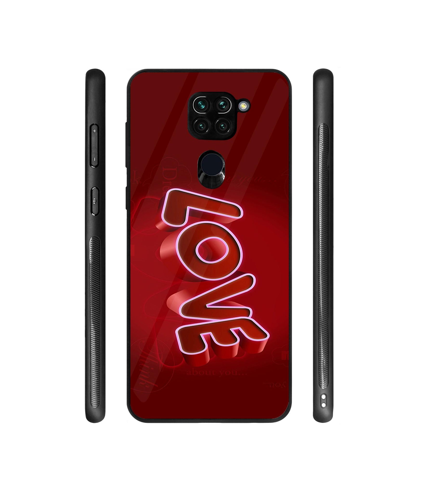 Love 3D Pattern Designer Printed Glass Cover for Mi Redmi Note 9