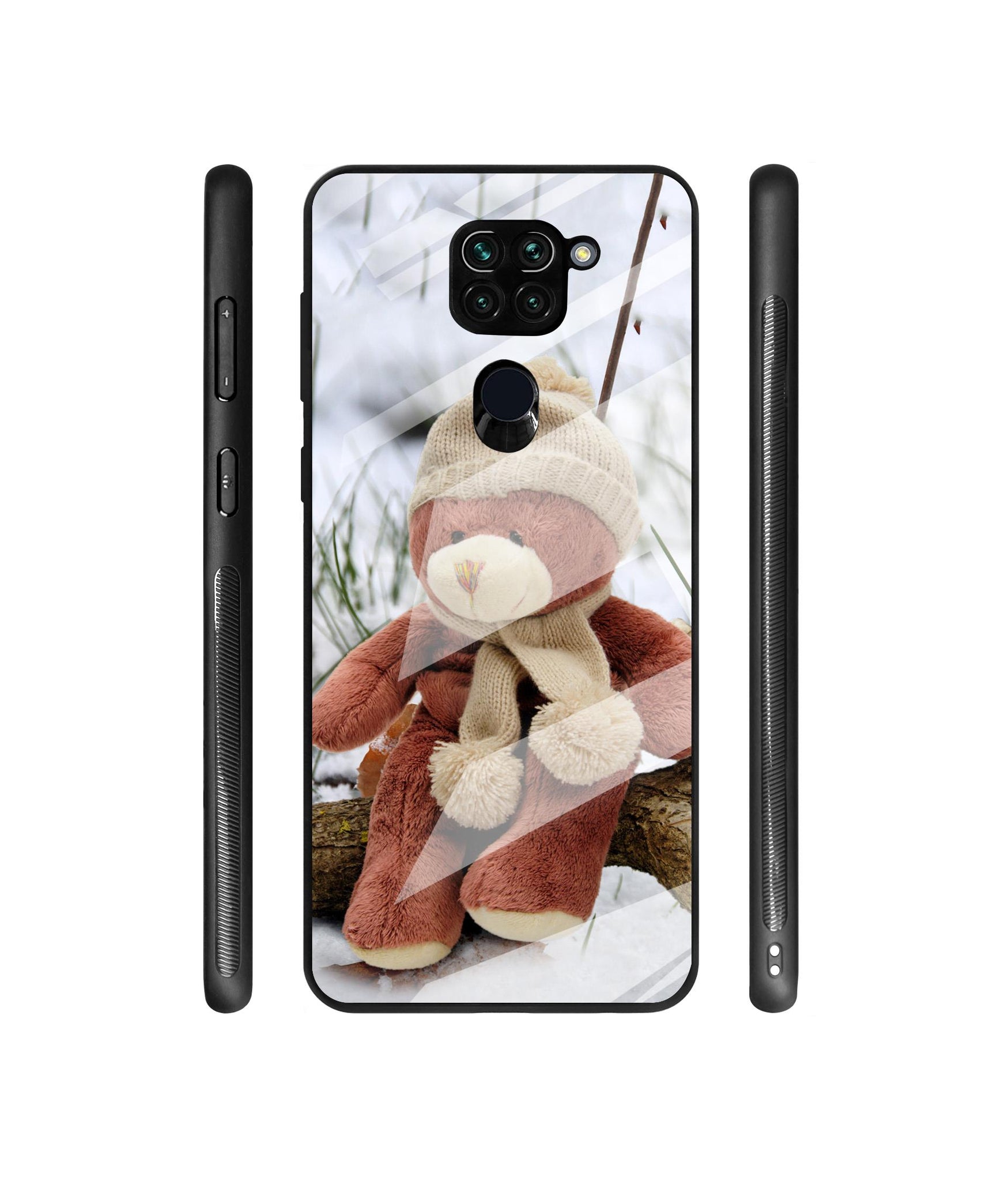 Woolen Bear Designer Printed Glass Cover for Mi Redmi Note 9