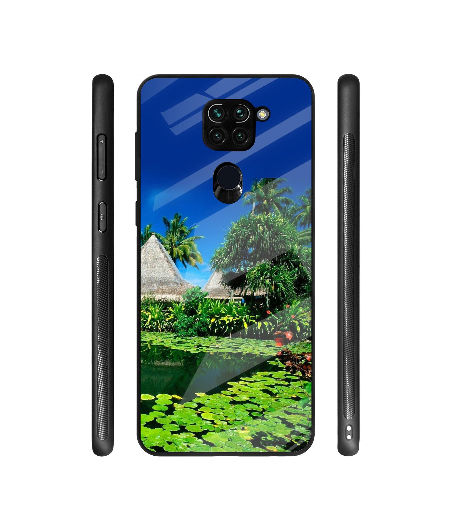 Tropics Water Designer Printed Glass Cover for Mi Redmi Note 9