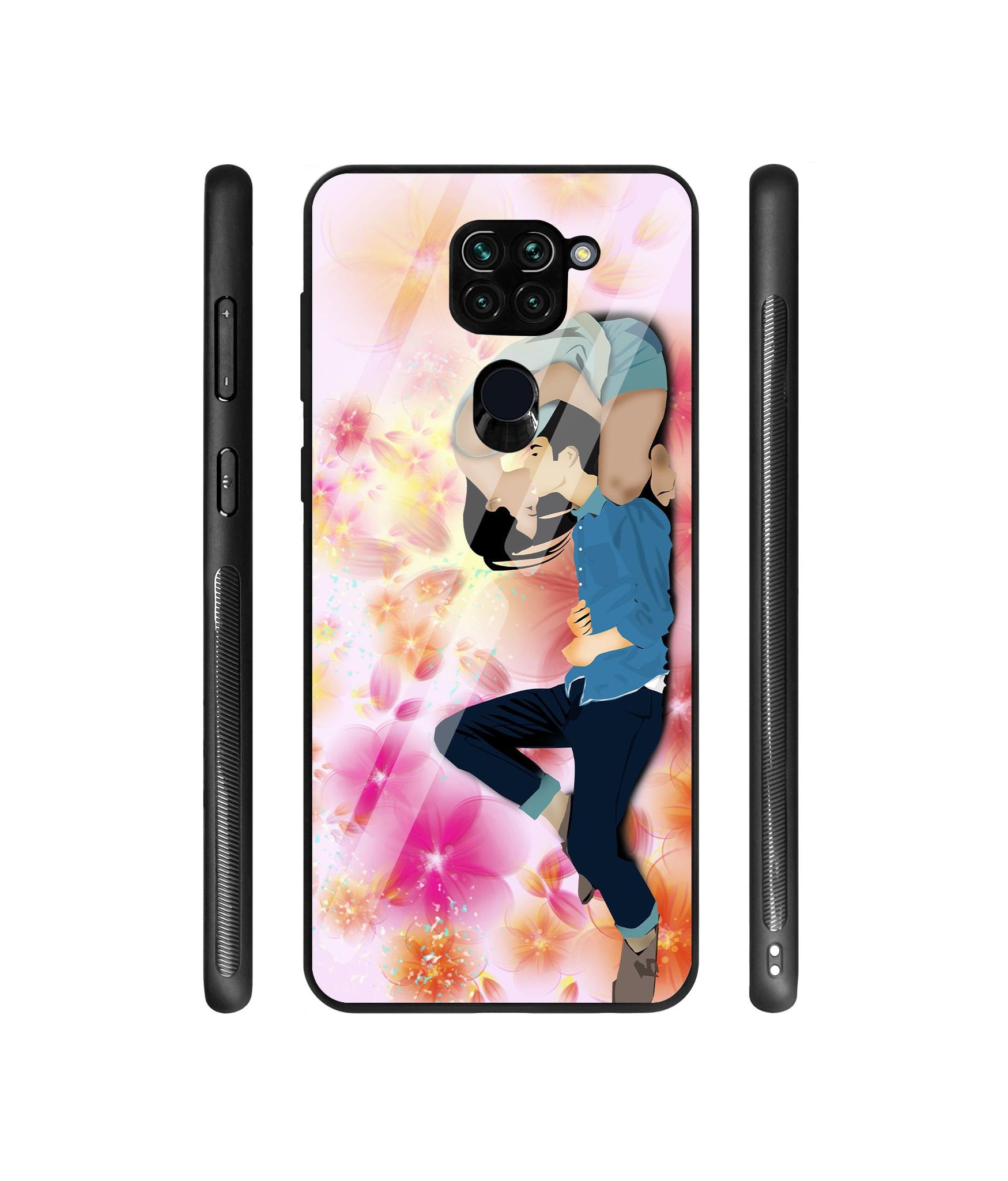 Couple Love Designer Printed Glass Cover for Mi Redmi Note 9