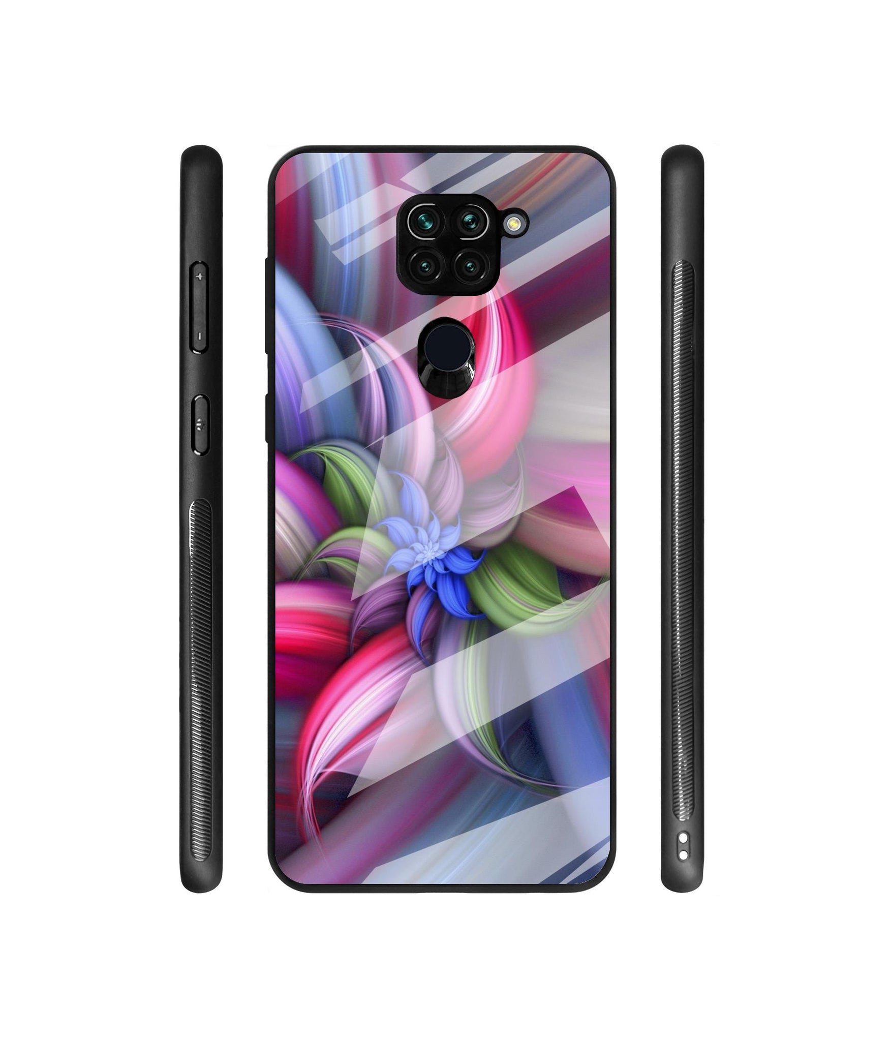 Colorful Flower Designer Printed Glass Cover for Mi Redmi Note 9