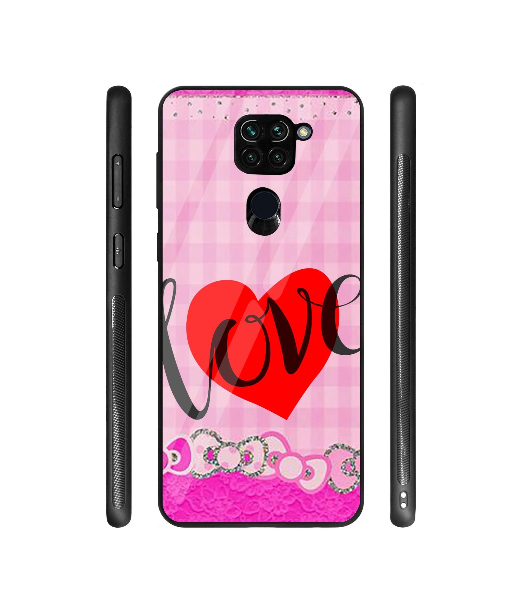 Love Print On Cloth Designer Printed Glass Cover for Mi Redmi Note 9