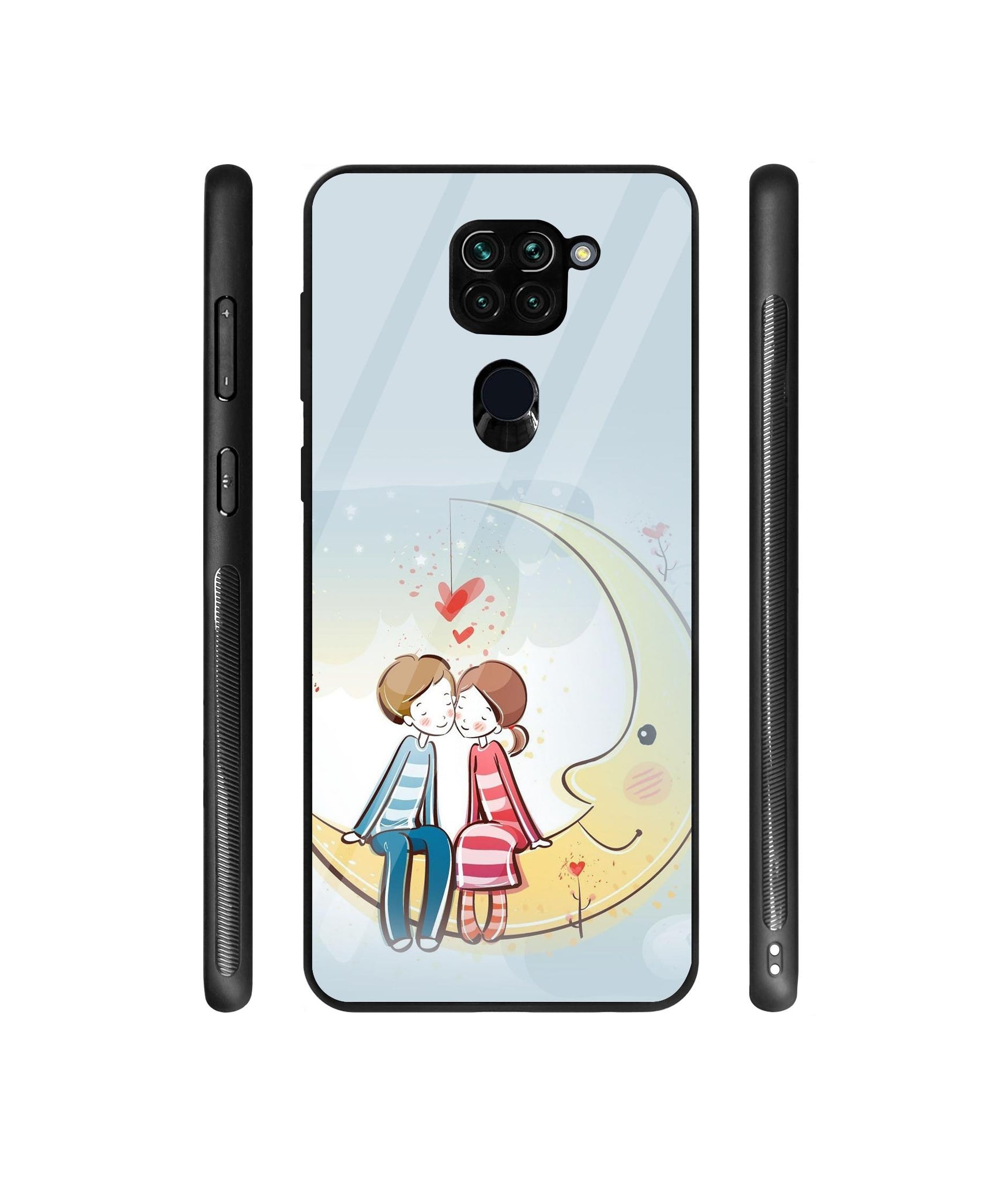 Couple Sitting On Moon Designer Printed Glass Cover for Mi Redmi Note 9