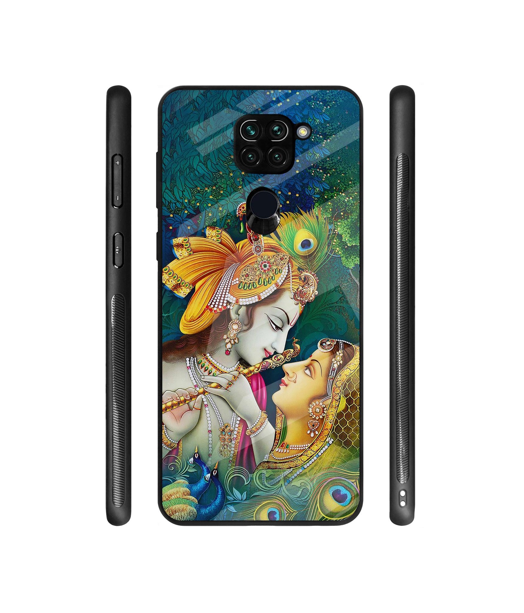 Radha Kishan Love Designer Printed Glass Cover for Mi Redmi Note 9