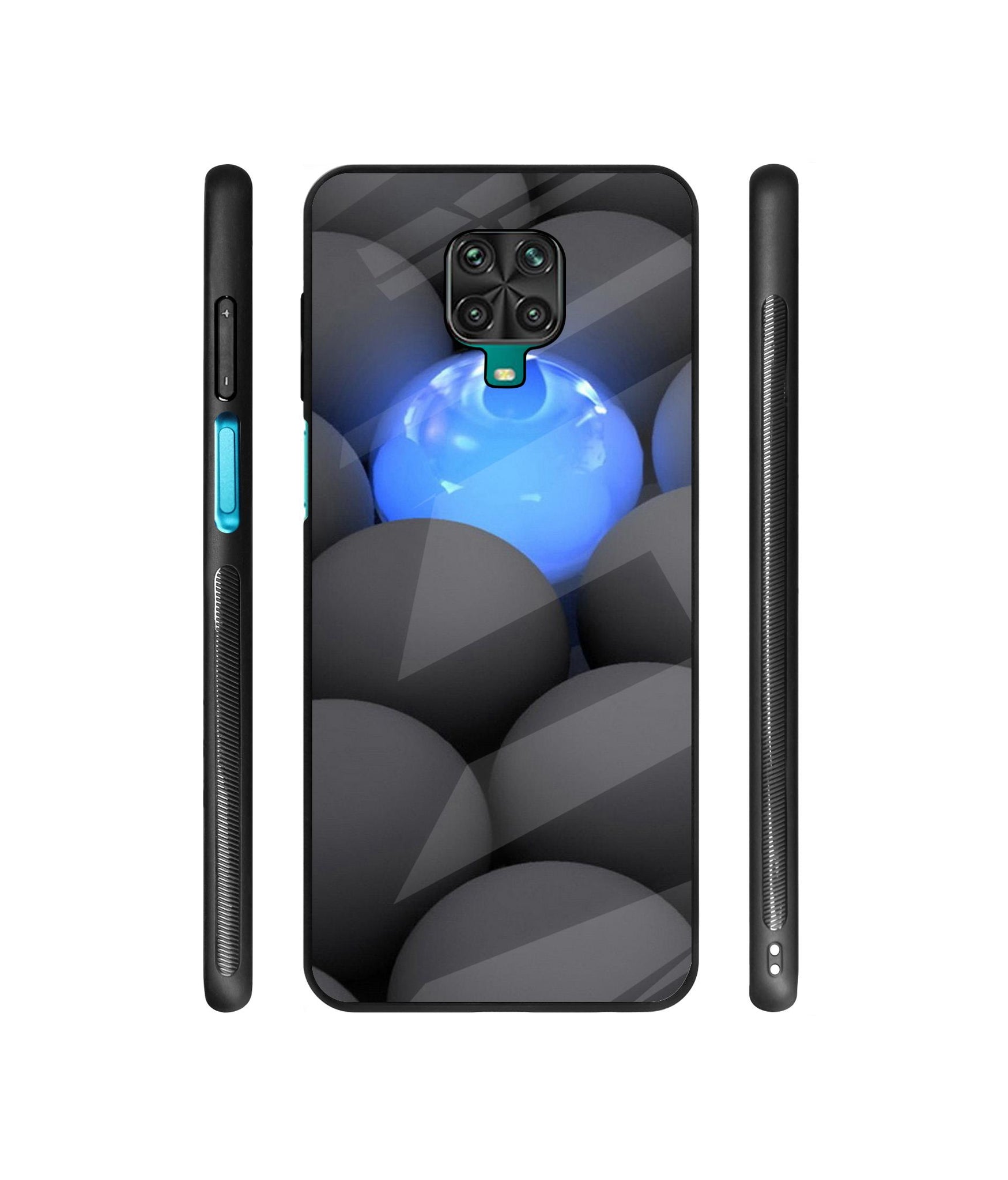 Balls Dark Neon Sight Surface Designer Printed Glass Cover for Mi Redmi Note 9 Pro / Redmi Note 9 Pro Max / Poco M2 Pro