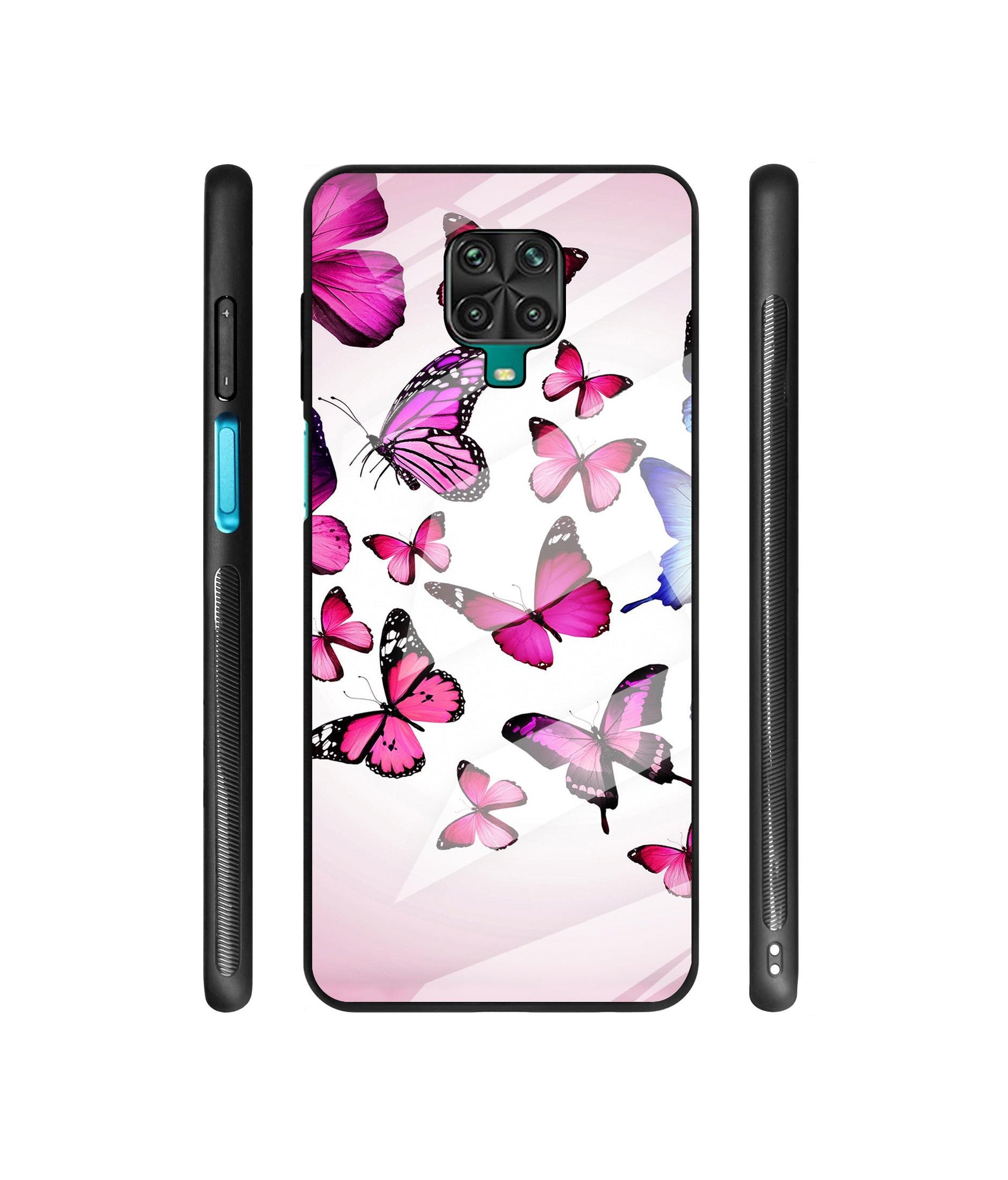 Flying Butterfly Colorful Designer Printed Glass Cover for Mi Redmi Note 9 Pro / Redmi Note 9 Pro Max / Poco M2 Pro