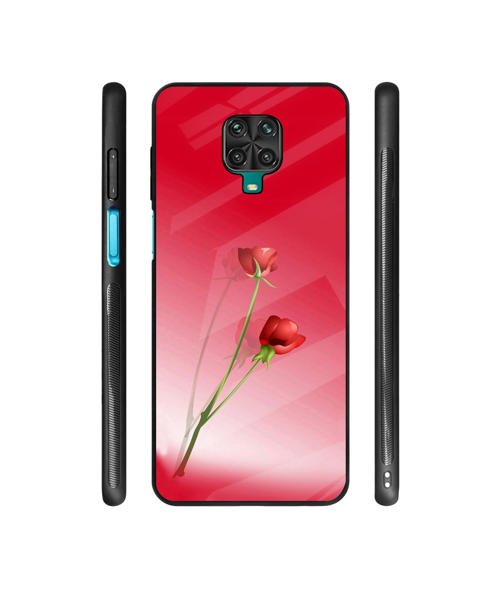 Red Roses Designer Printed Glass Cover for Mi Redmi Note 9 Pro / Redmi Note 9 Pro Max / Poco M2 Pro