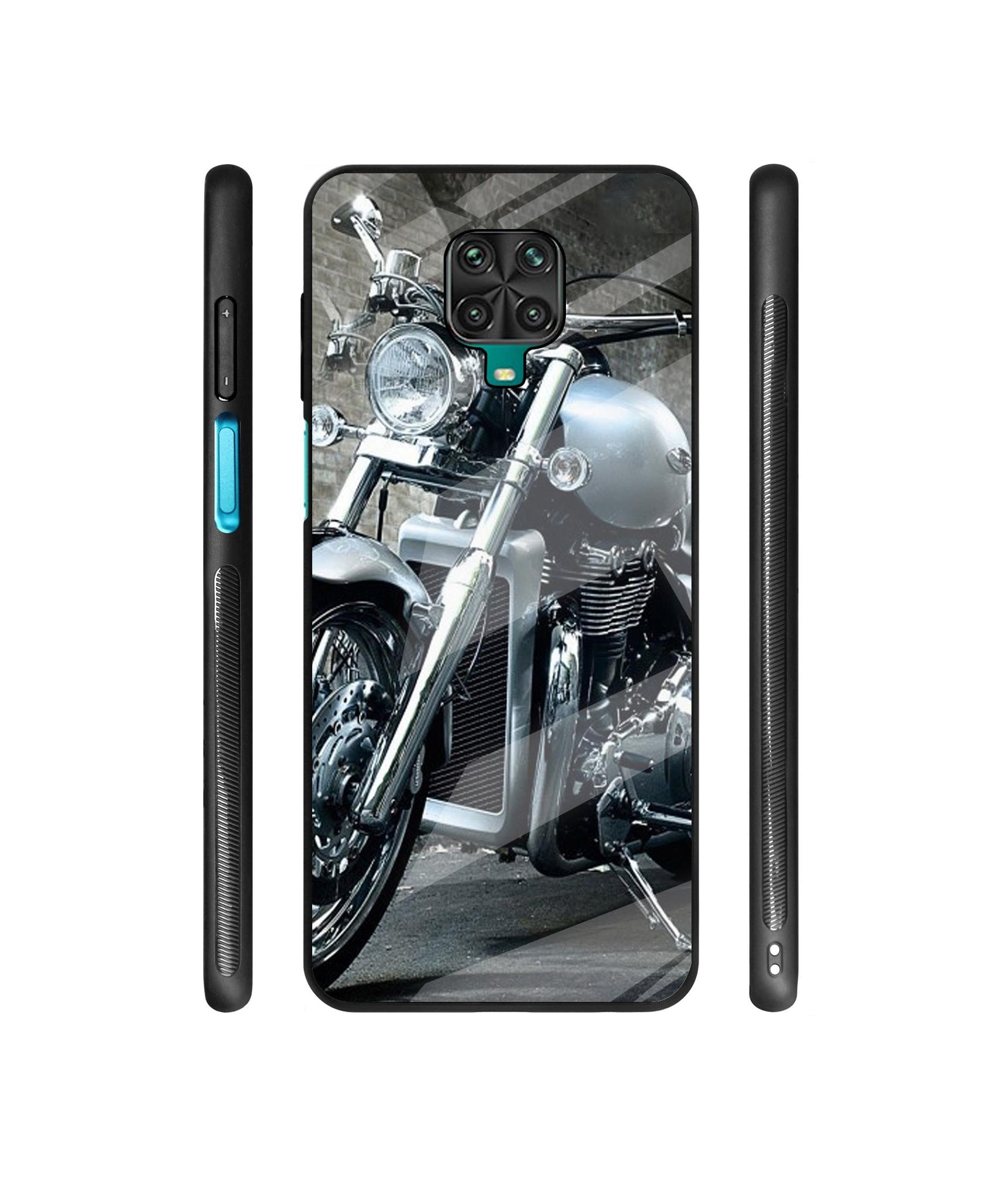 Motorcycle Designer Printed Glass Cover for Mi Redmi Note 9 Pro / Redmi Note 9 Pro Max / Poco M2 Pro