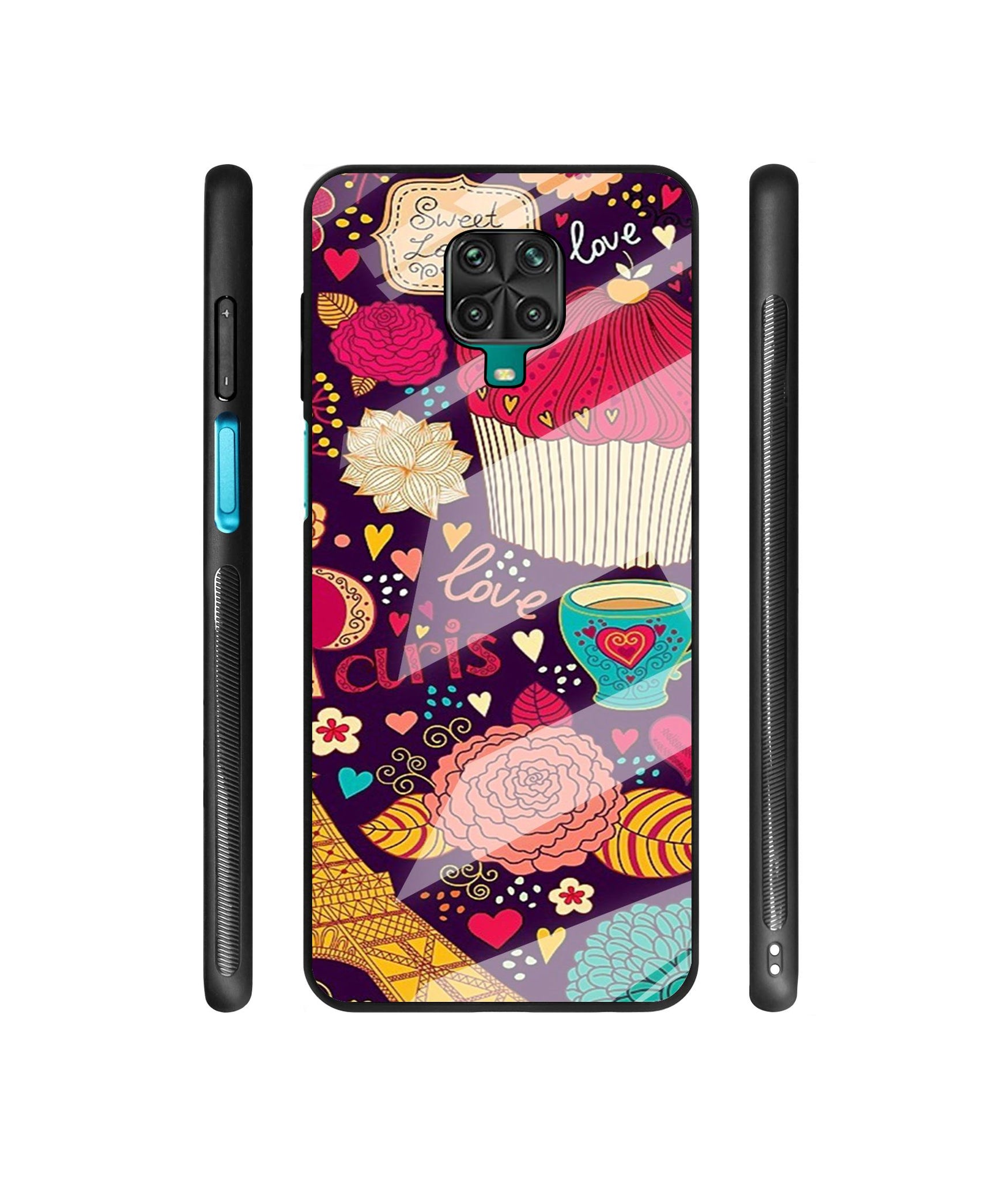 Paris Flower Love Designer Printed Glass Cover for Mi Redmi Note 9 Pro / Redmi Note 9 Pro Max / Poco M2 Pro