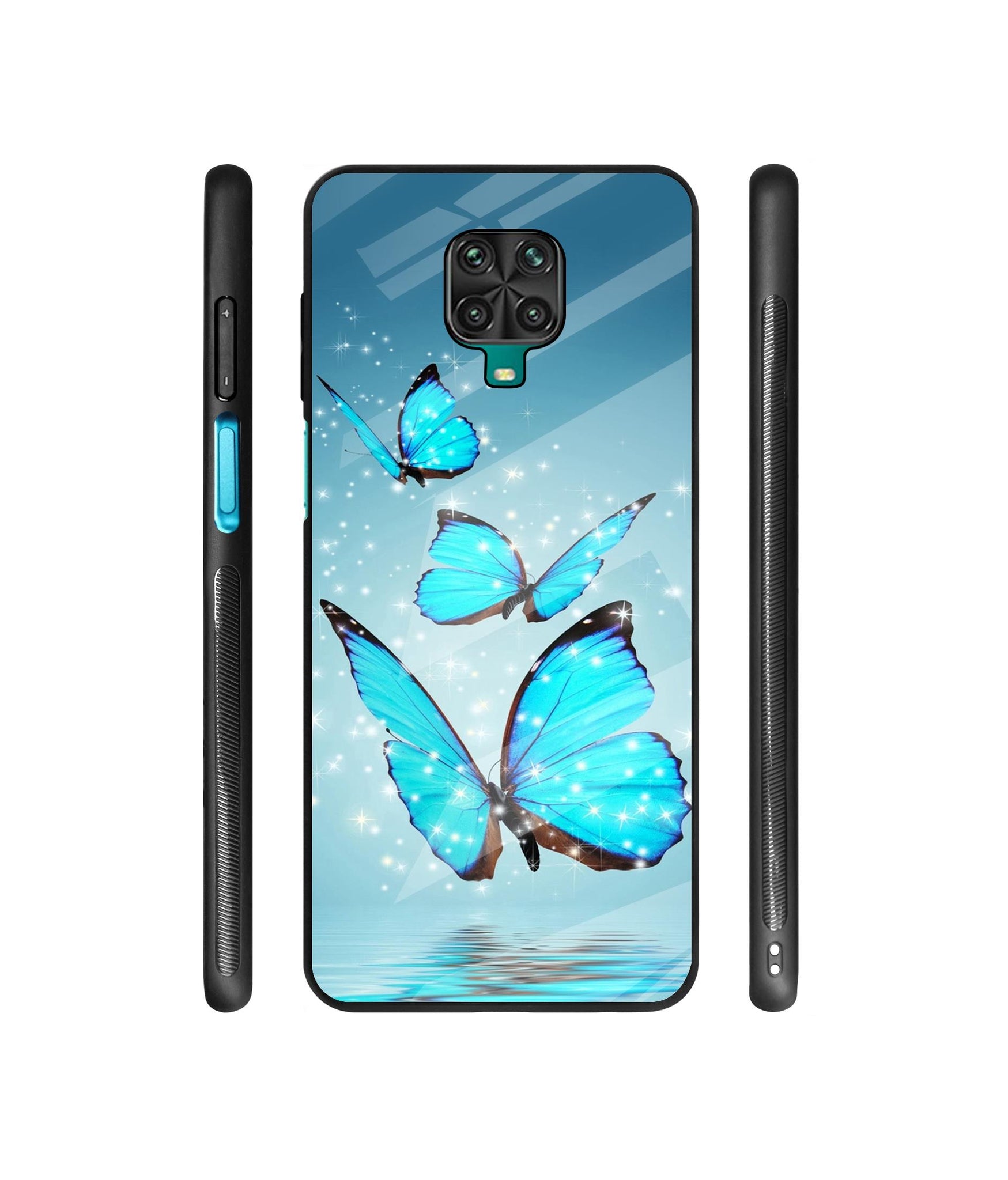 Flying Butterflies Designer Printed Glass Cover for Mi Redmi Note 9 Pro / Redmi Note 9 Pro Max / Poco M2 Pro