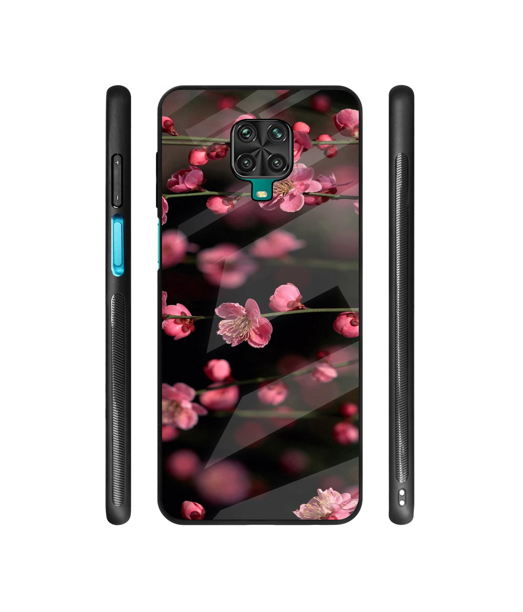 Pink Flowers Designer Printed Glass Cover for Mi Redmi Note 9 Pro / Redmi Note 9 Pro Max / Poco M2 Pro