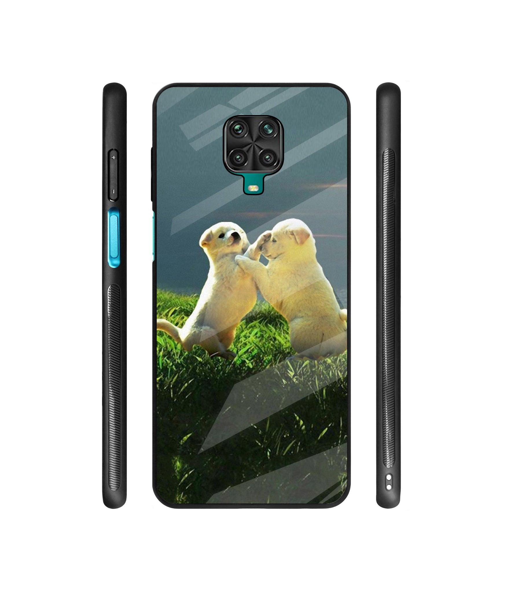 Puppy Couple Sunset Designer Printed Glass Cover for Mi Redmi Note 9 Pro / Redmi Note 9 Pro Max / Poco M2 Pro