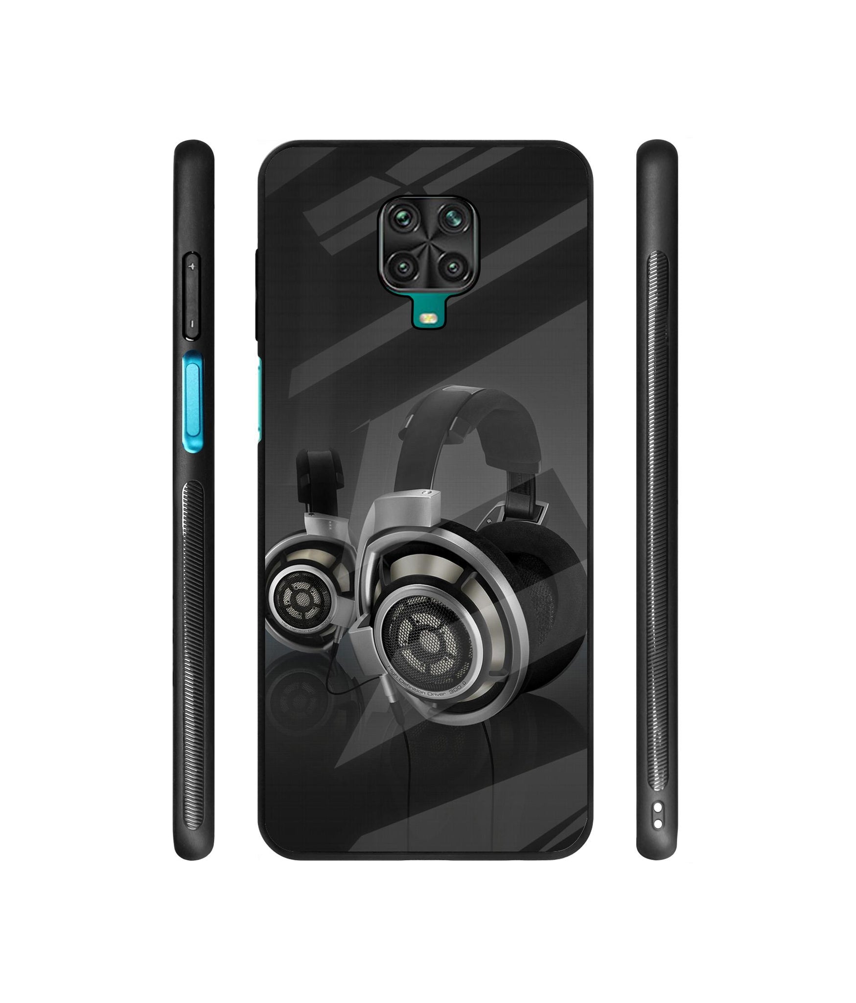 Head Phone Designer Printed Glass Cover for Mi Redmi Note 9 Pro / Redmi Note 9 Pro Max / Poco M2 Pro