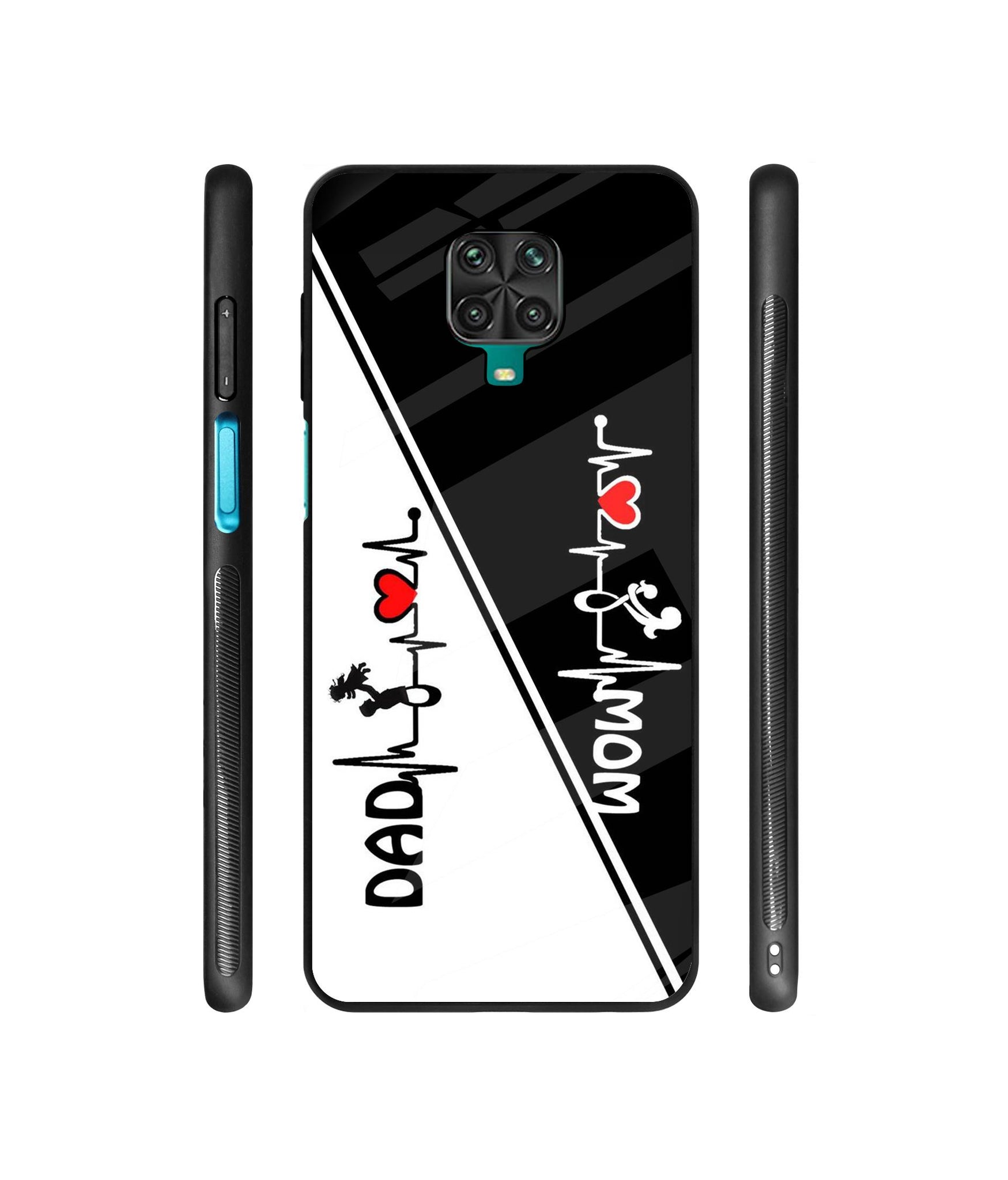 Mom and Dad Lover Designer Printed Glass Cover for Mi Redmi Note 9 Pro / Redmi Note 9 Pro Max / Poco M2 Pro