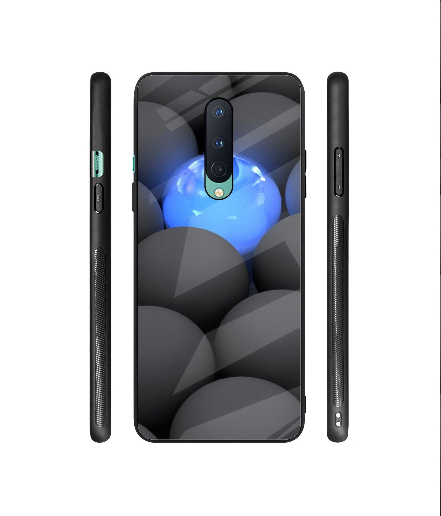 Balls Dark Neon Sight Surface Designer Printed Glass Cover for OnePlus 8