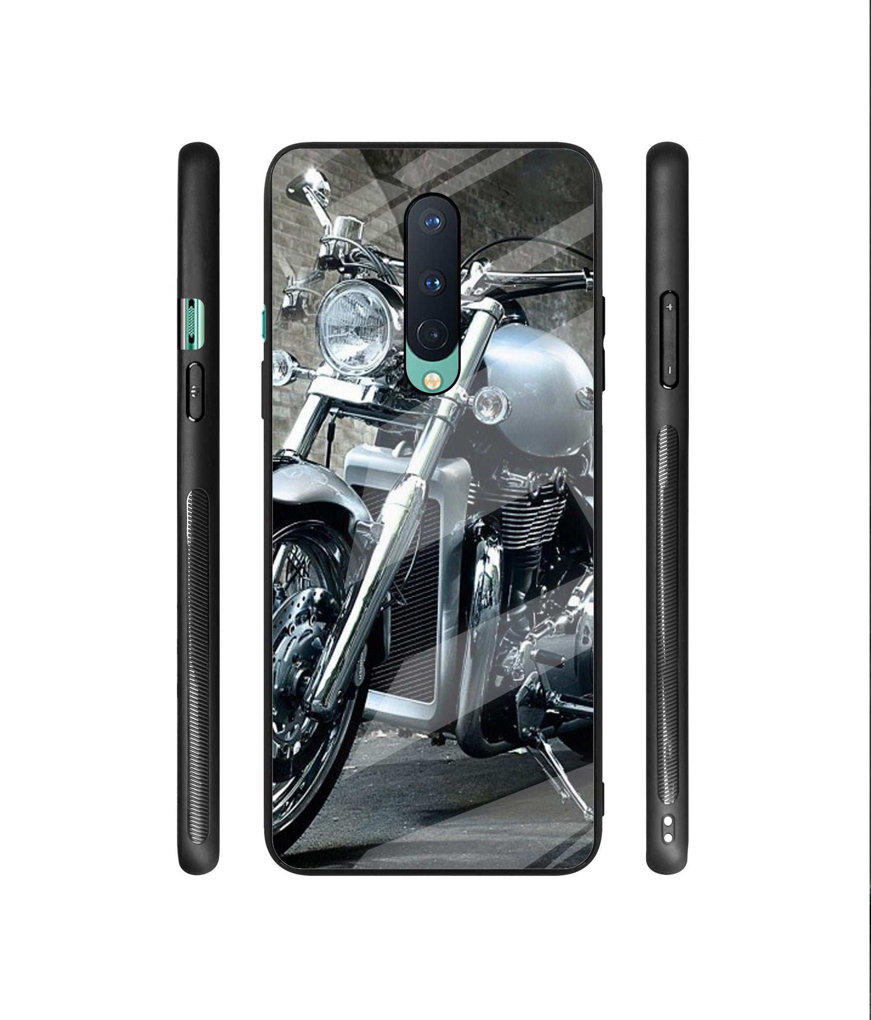 Motorcycle Designer Printed Glass Cover for OnePlus 8