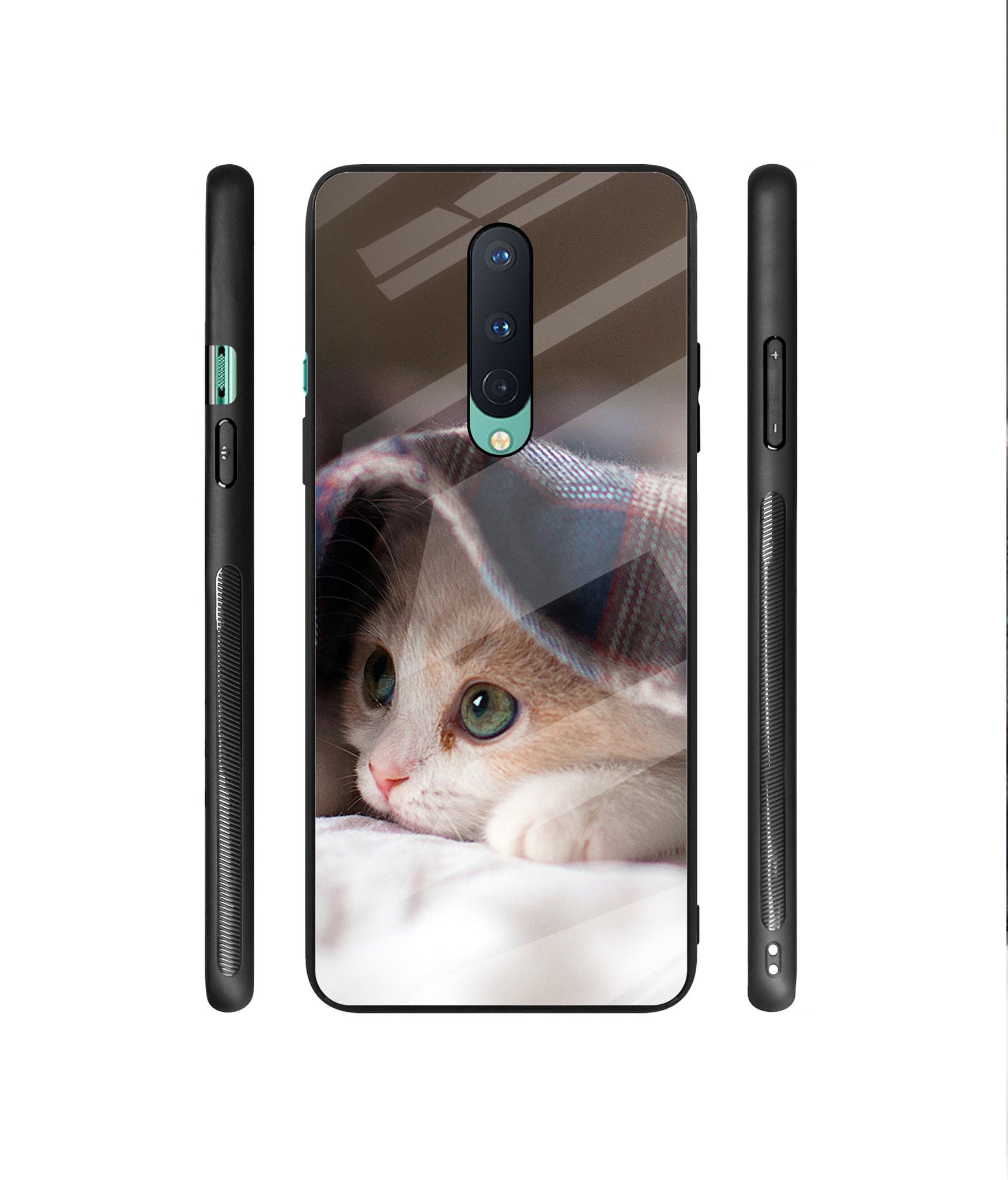 Sleepy Kitten Designer Printed Glass Cover for OnePlus 8