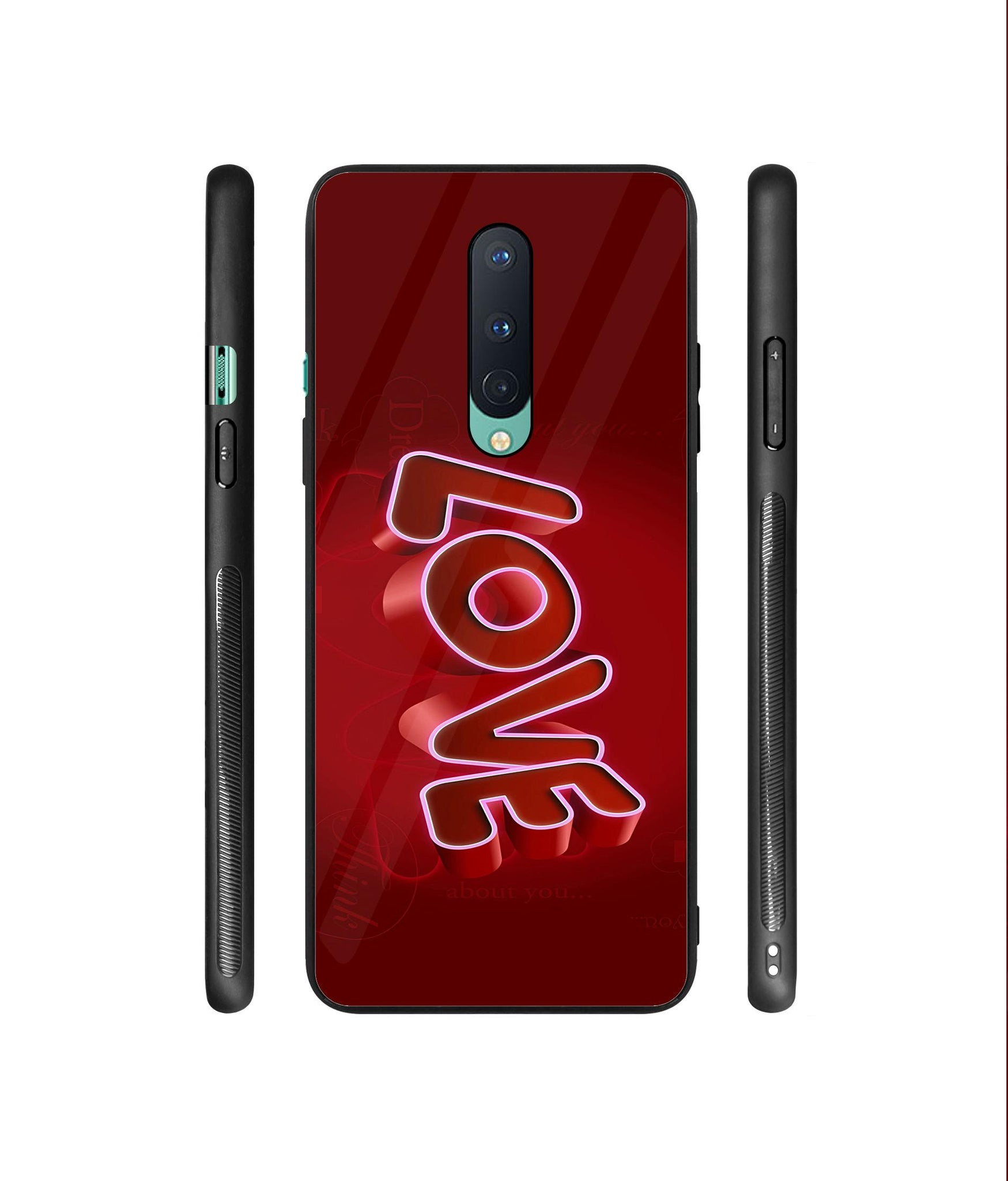 Love 3D Pattern Designer Printed Glass Cover for OnePlus 8