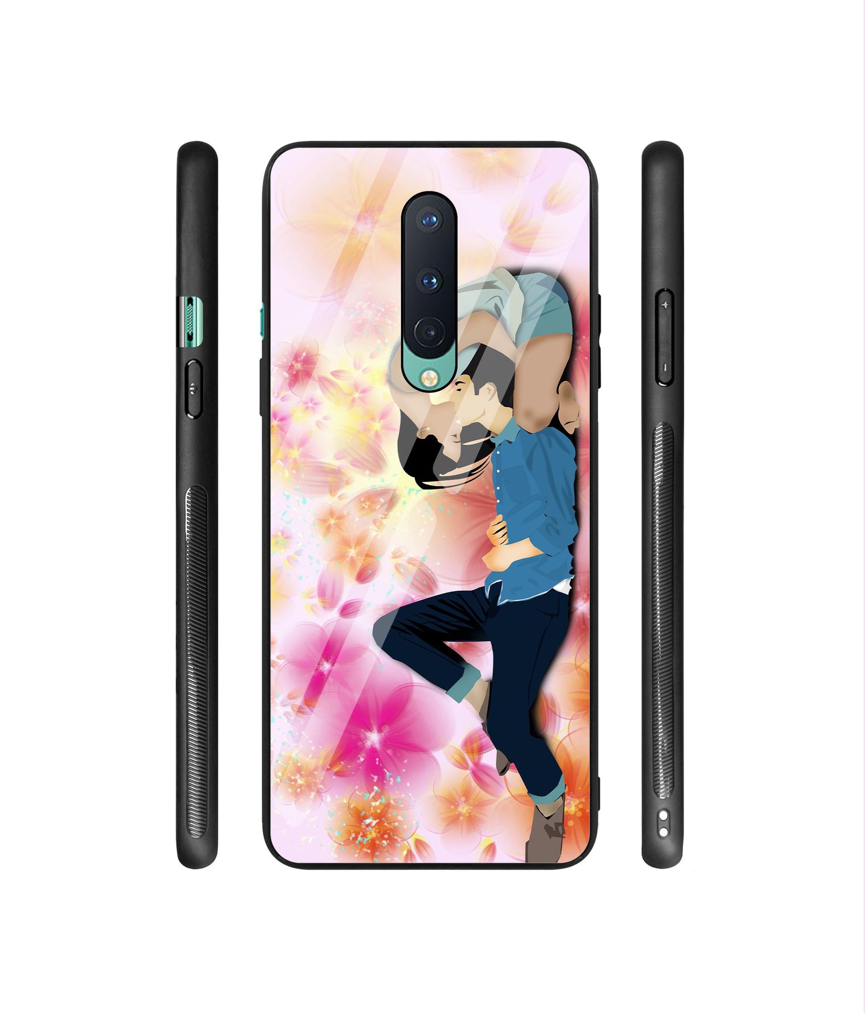Couple Love Designer Printed Glass Cover for OnePlus 8