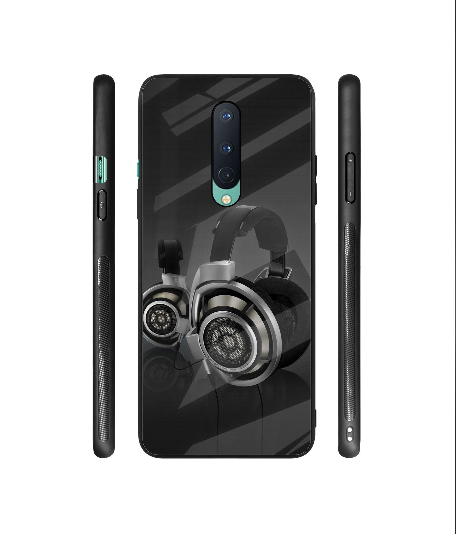 Head Phone Designer Printed Glass Cover for OnePlus 8