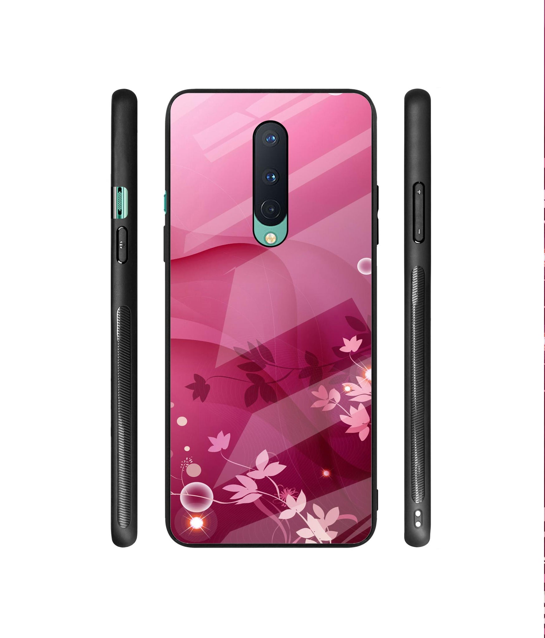 Pink Abstract Designer Printed Glass Cover for OnePlus 8