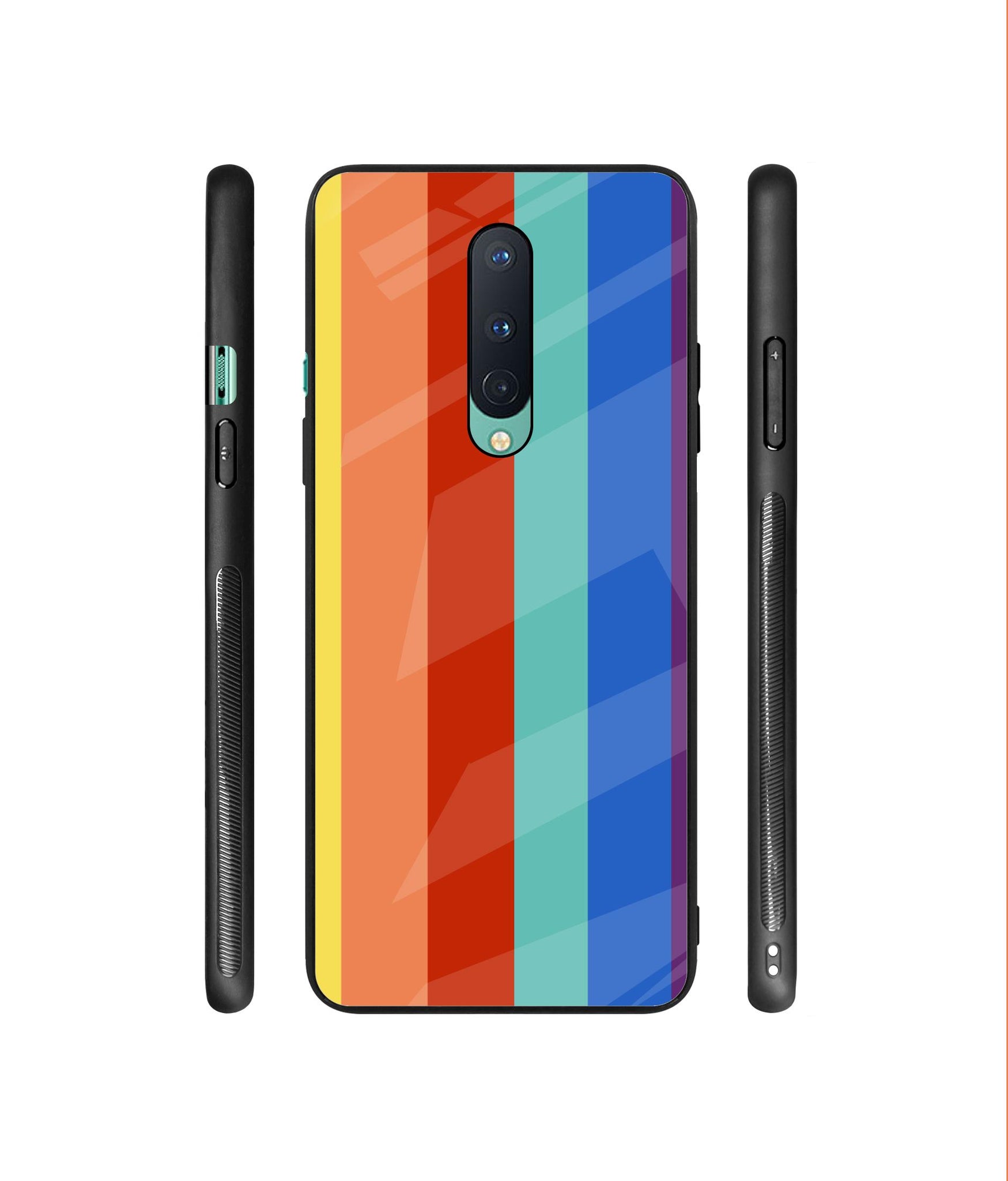 Rainbow Colors Designer Printed Glass Cover for OnePlus 8
