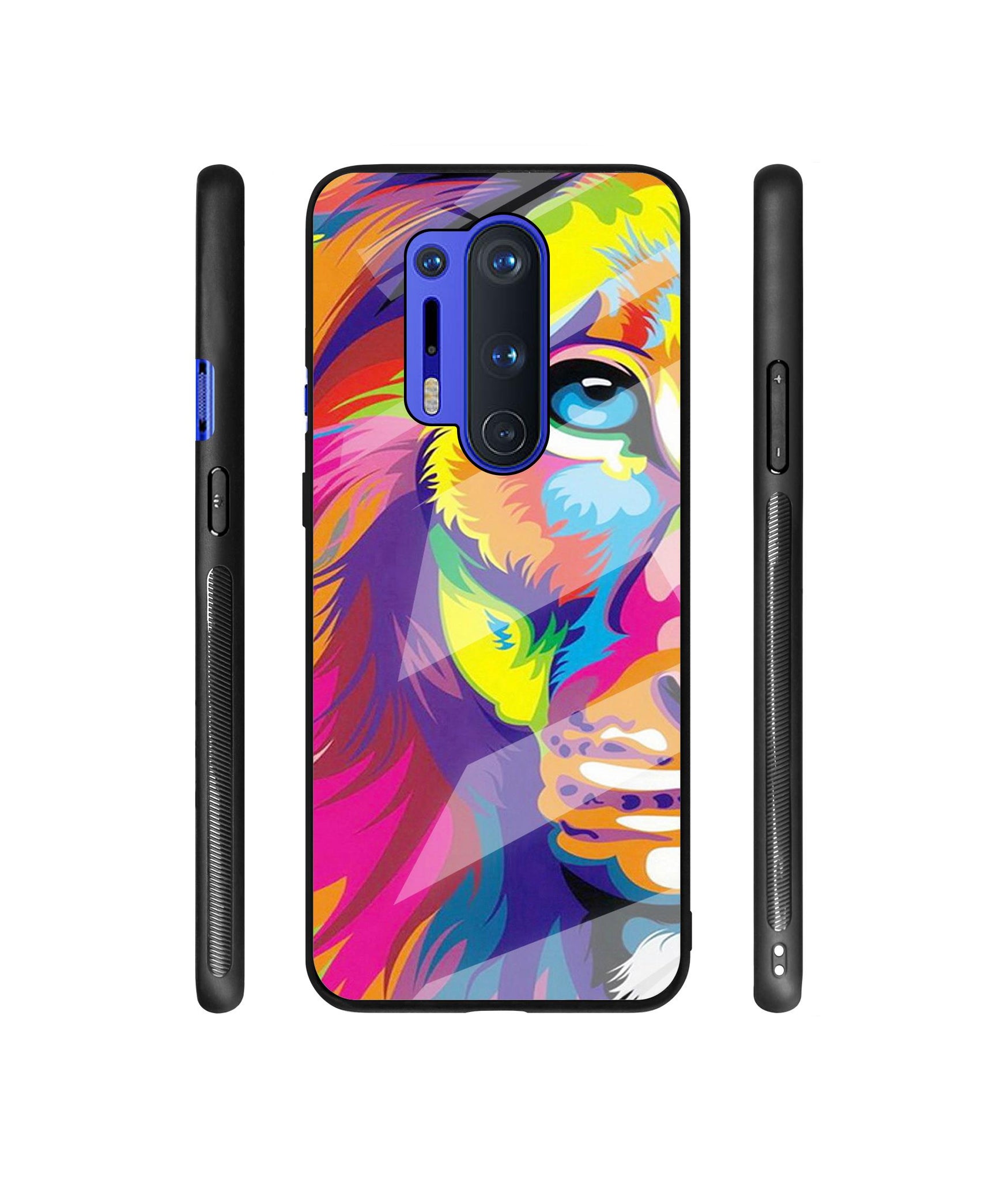 Lion Designer Printed Glass Cover for OnePlus 8 Pro