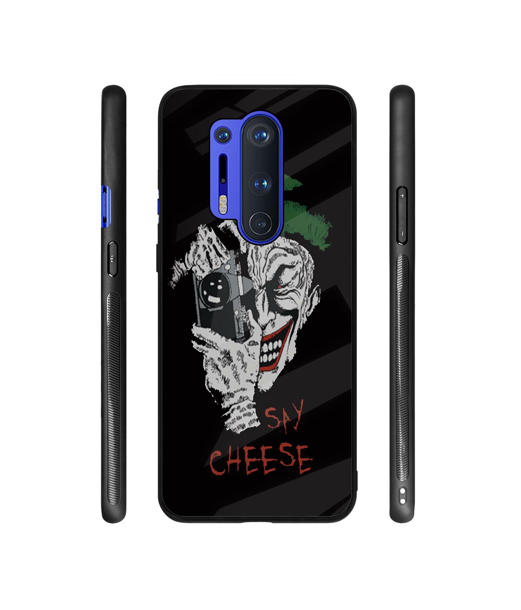 Joker Say Cheese Designer Printed Glass Cover for OnePlus 8 Pro