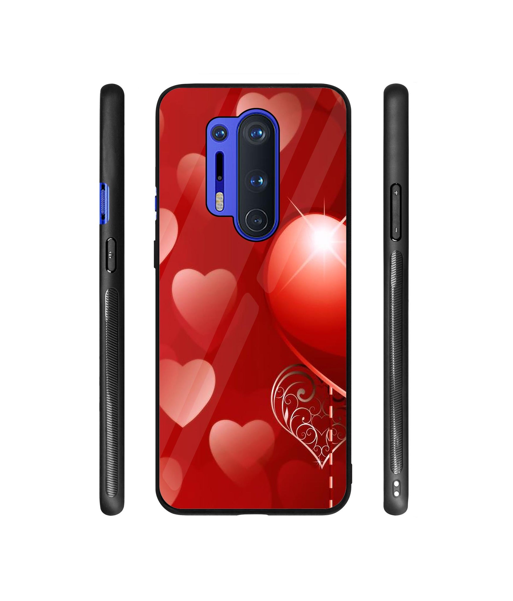 Heart Patten Designer Printed Glass Cover for OnePlus 8 Pro