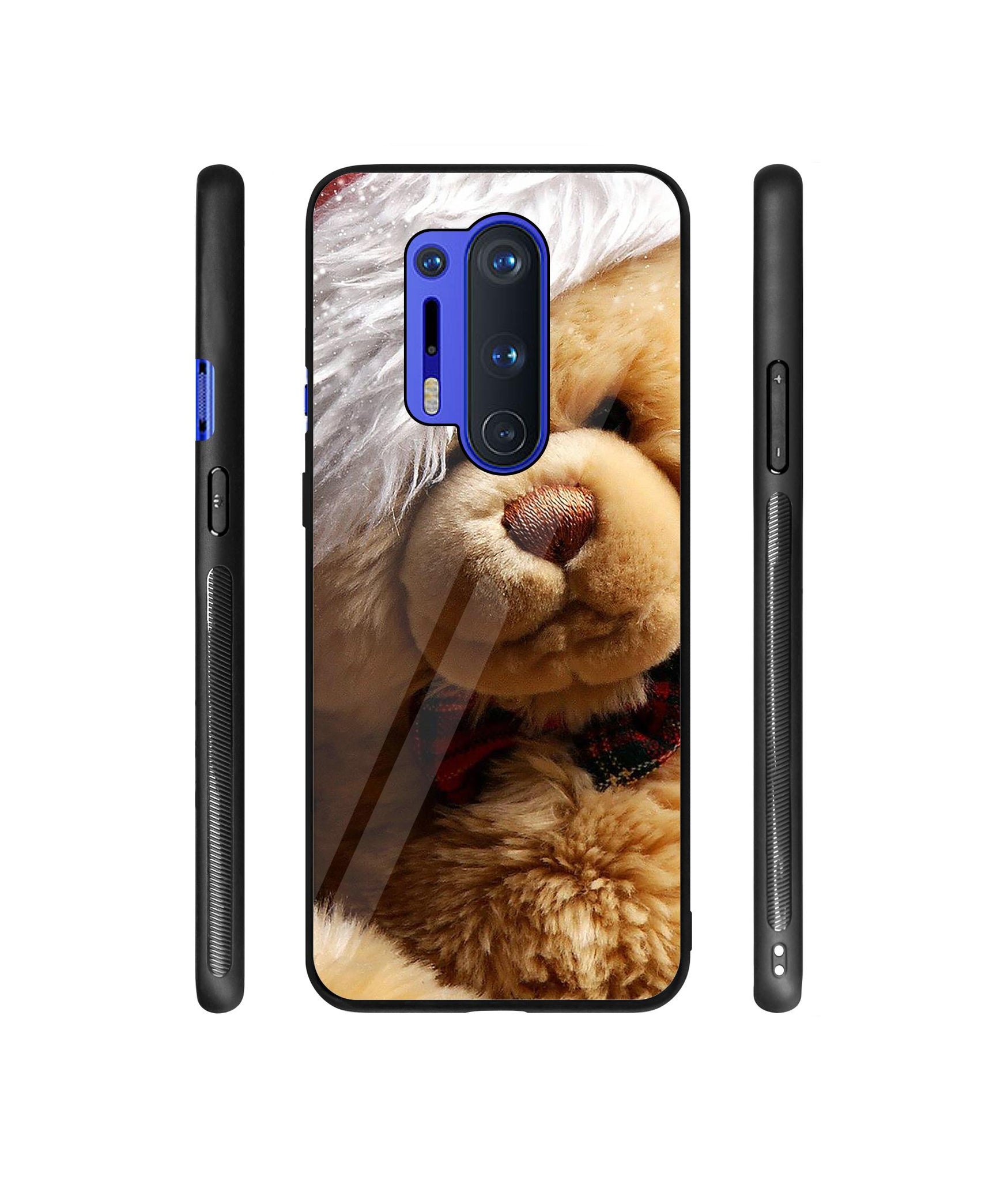 Santa Taddy Designer Printed Glass Cover for OnePlus 8 Pro