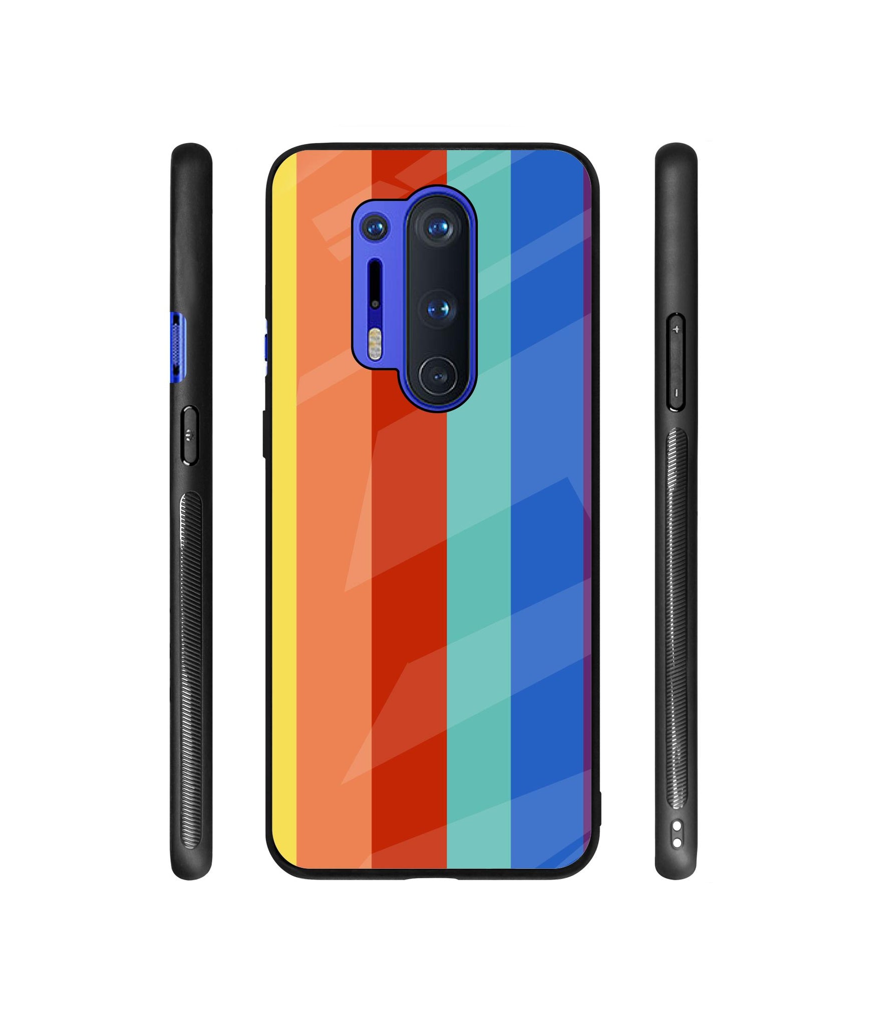 Rainbow Colors Designer Printed Glass Cover for OnePlus 8 Pro