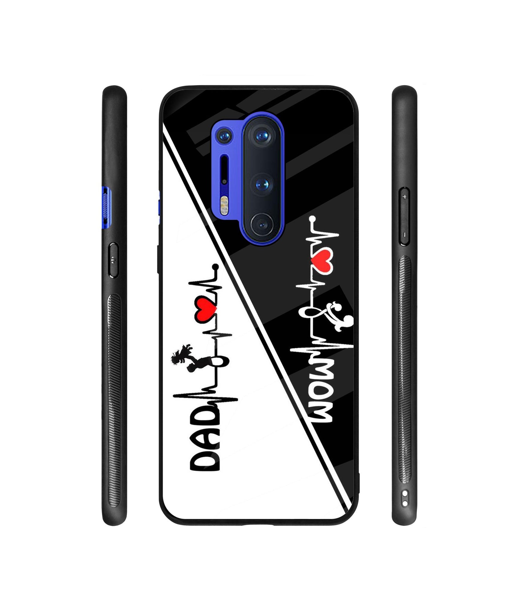 Mom and Dad Lover Designer Printed Glass Cover for OnePlus 8 Pro