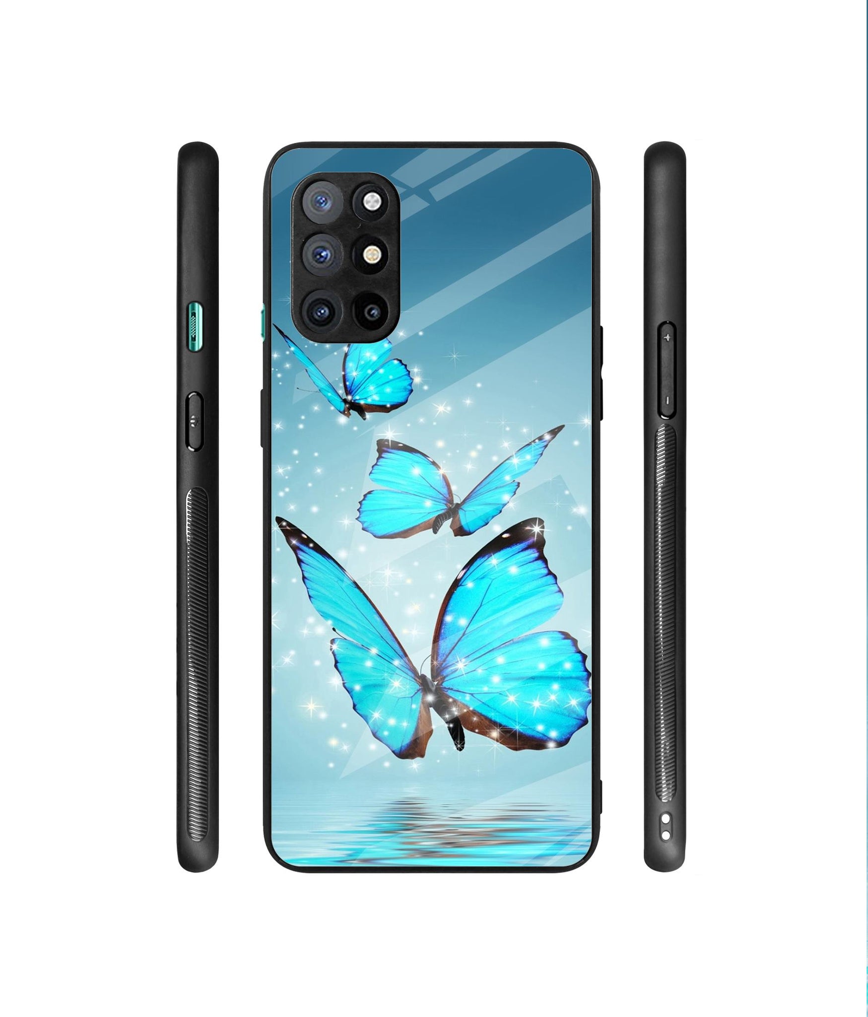 Flying Butterflies Designer Printed Glass Cover for OnePlus 8T