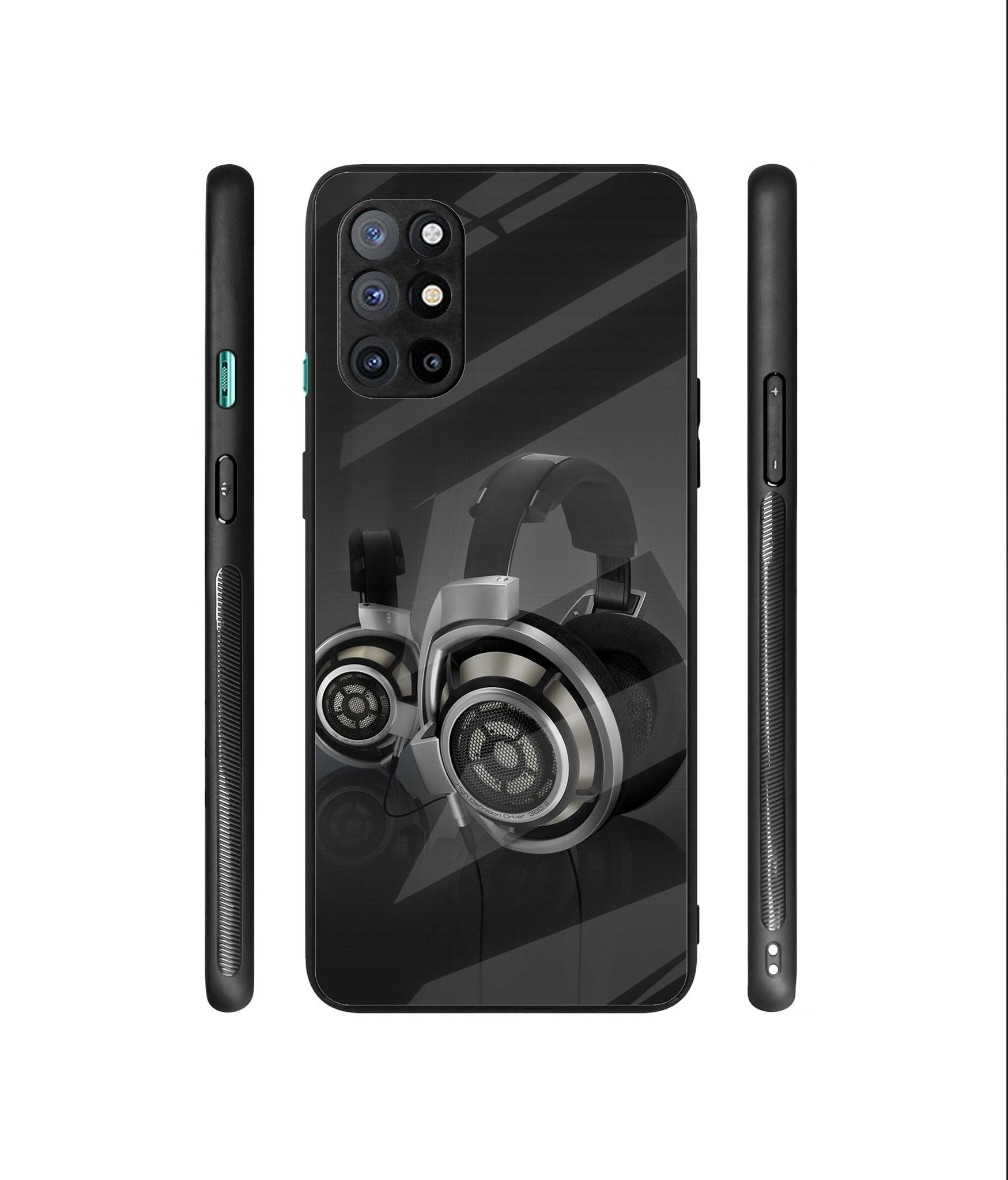 Head Phone Designer Printed Glass Cover for OnePlus 8T