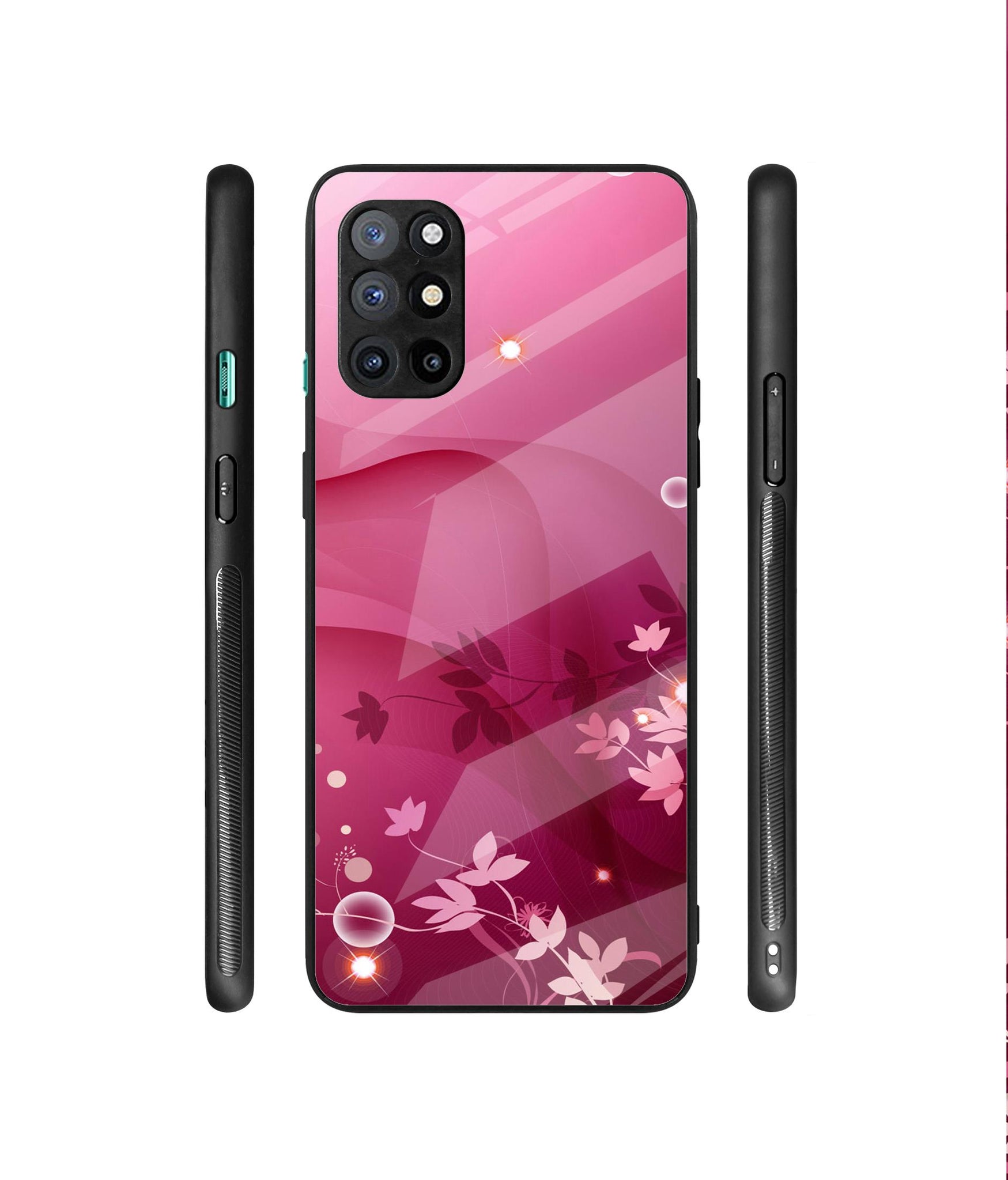 Pink Abstract Designer Printed Glass Cover for OnePlus 8T