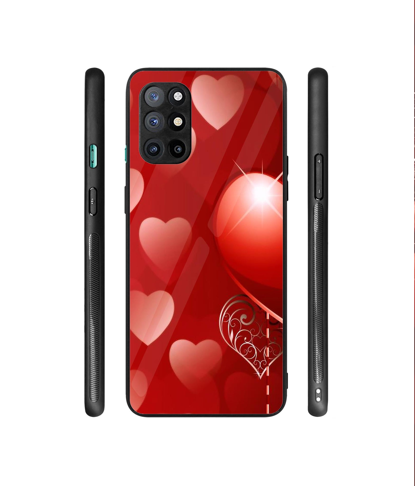 Heart Patten Designer Printed Glass Cover for OnePlus 8T