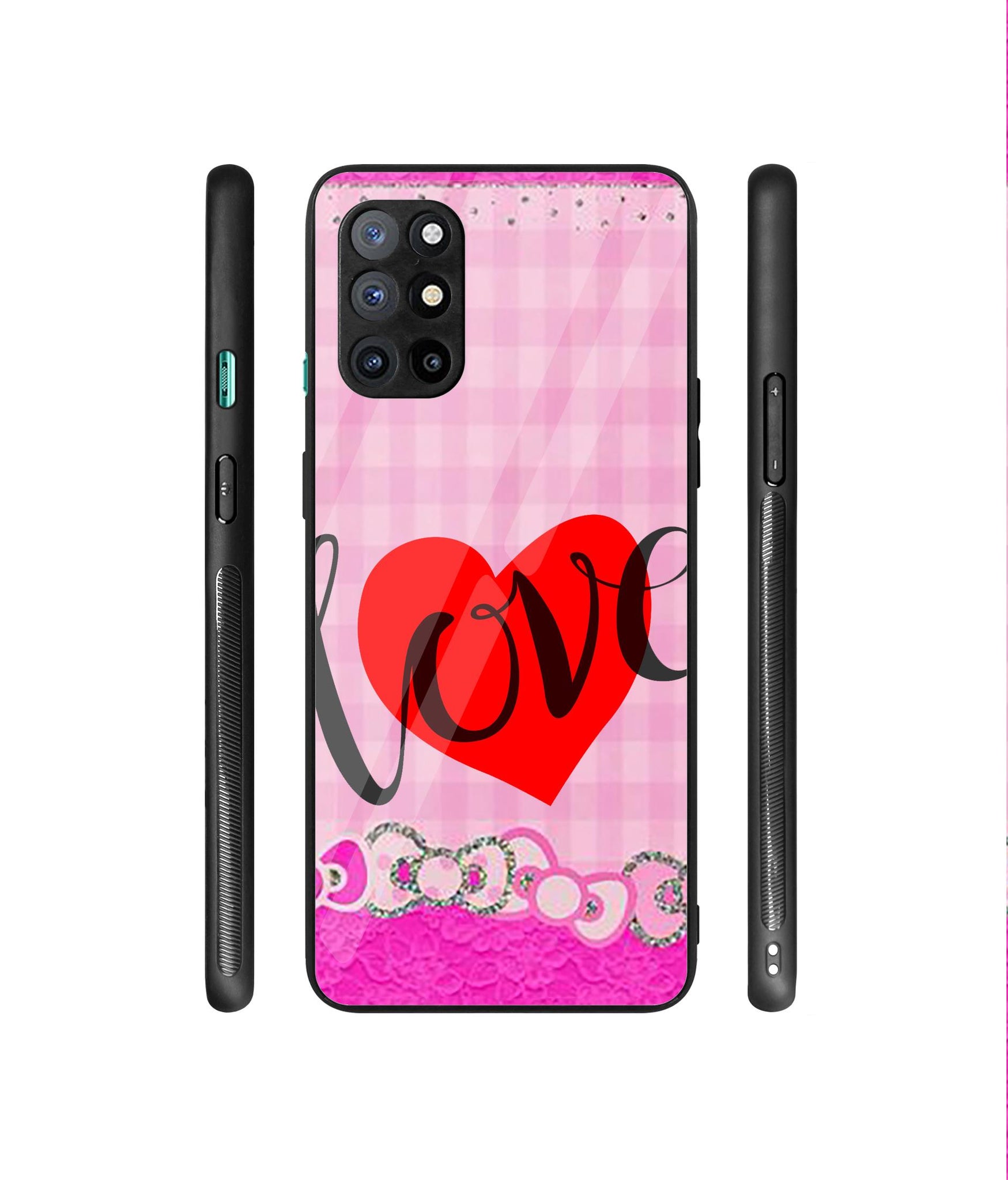 Love Print On Cloth Designer Printed Glass Cover for OnePlus 8T