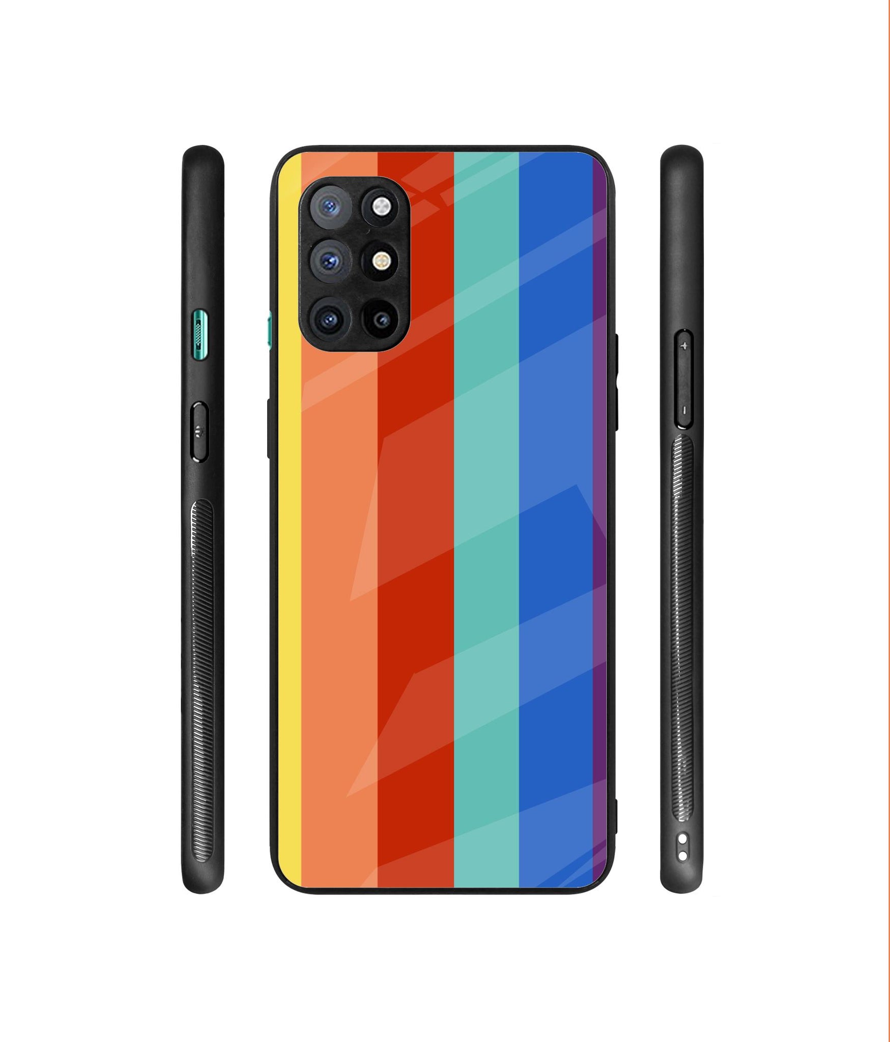 Rainbow Colors Designer Printed Glass Cover for OnePlus 8T
