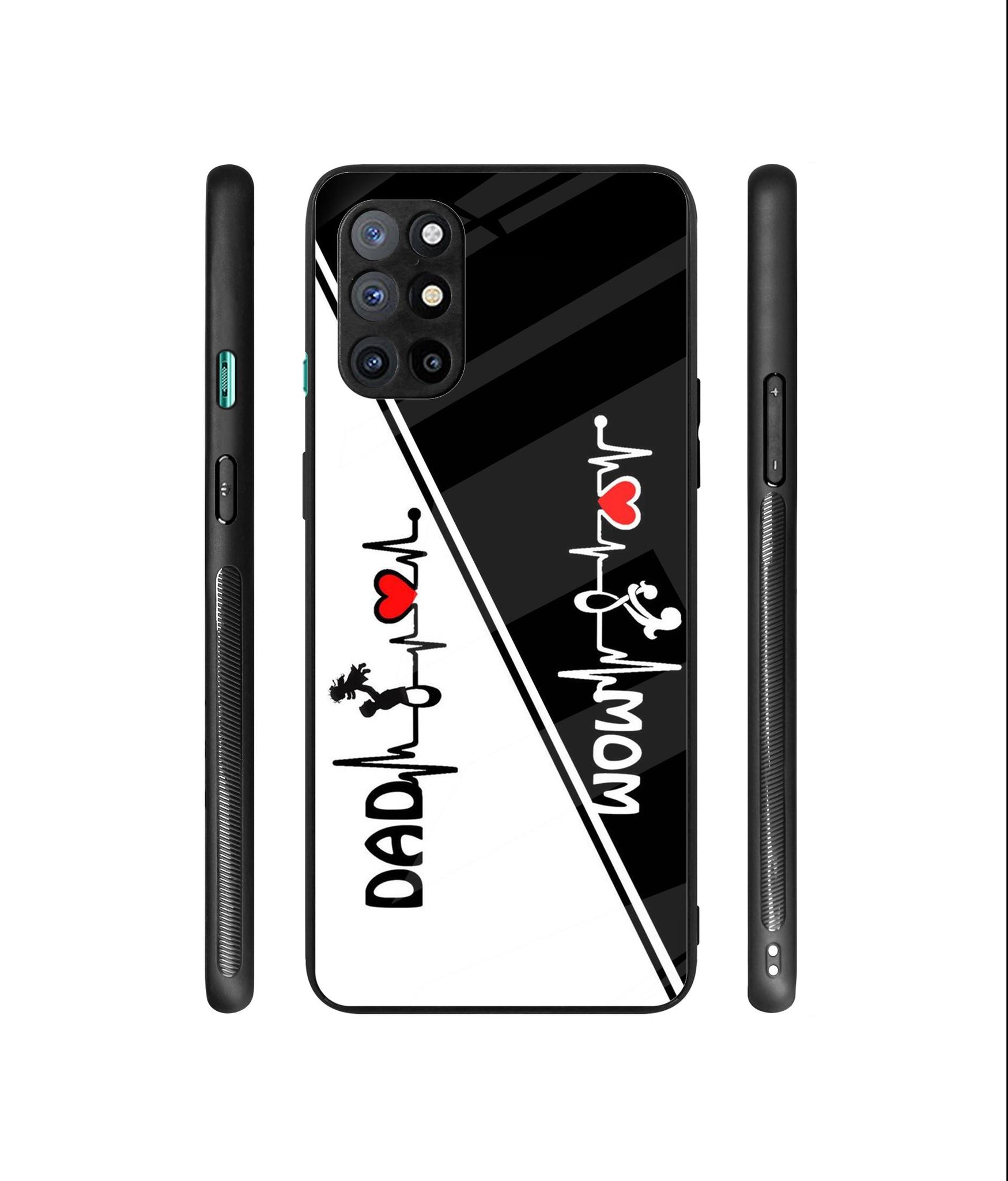 Mom and Dad Lover Designer Printed Glass Cover for OnePlus 8T