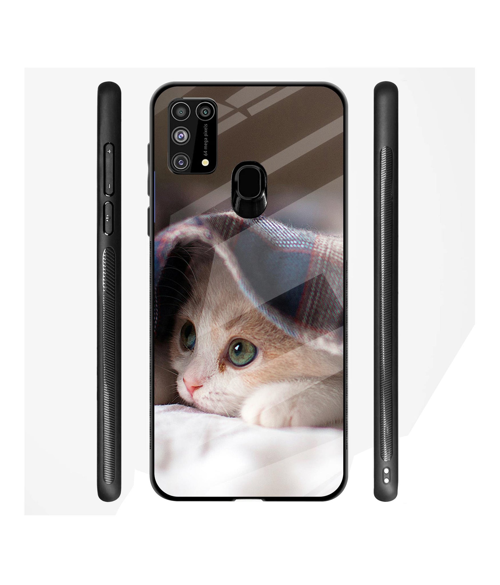 Sleepy Kitten Designer Printed Glass Cover for Samsung Galaxy M31 Prime / M31 / F41