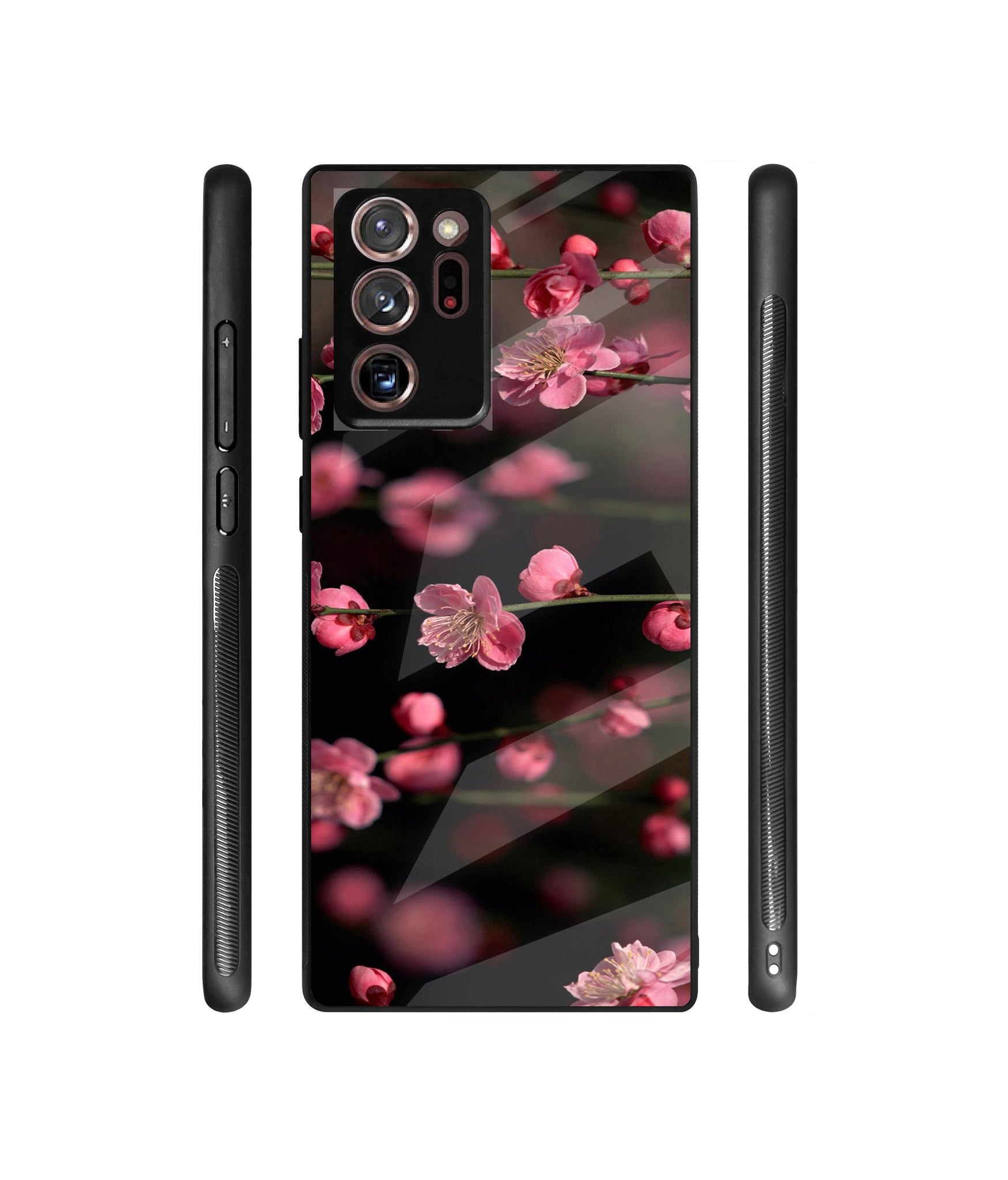 Pink Flowers Designer Printed Glass Cover for Samsung Galaxy Note 20 Ultra