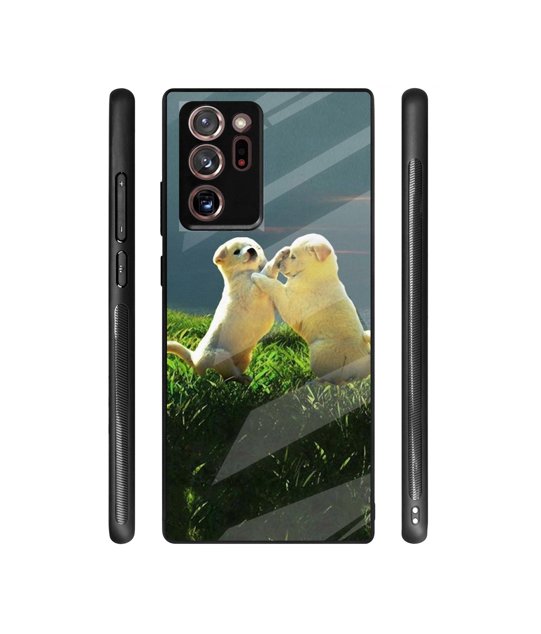 Puppy Couple Sunset Designer Printed Glass Cover for Samsung Galaxy Note 20 Ultra