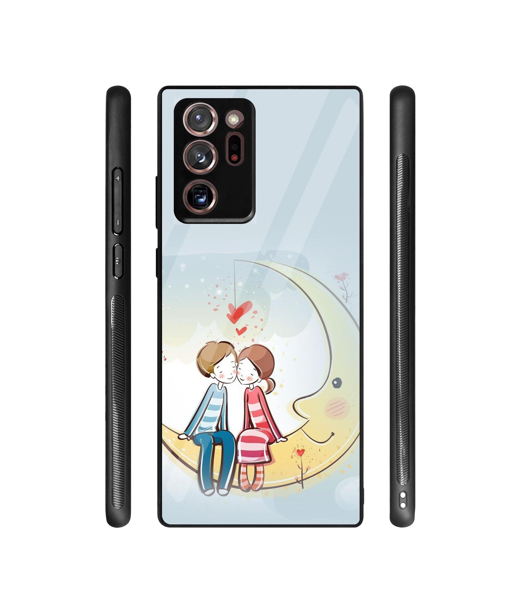 Couple Sitting On Moon Designer Printed Glass Cover for Samsung Galaxy Note 20 Ultra