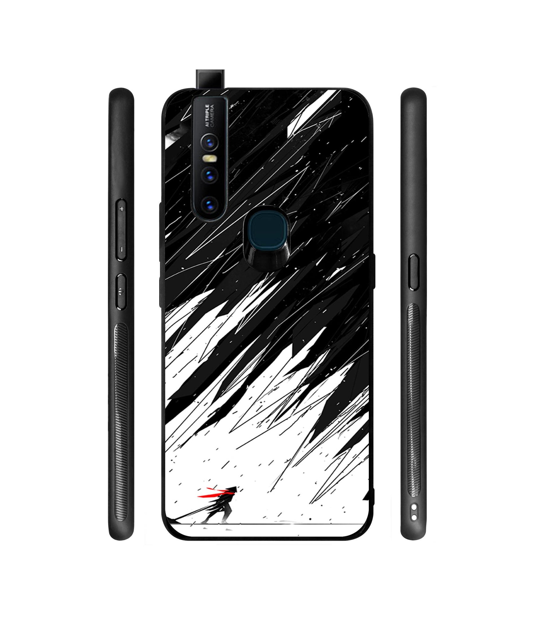 Geometric Strom Designer Printed Glass Cover for Vivo V15